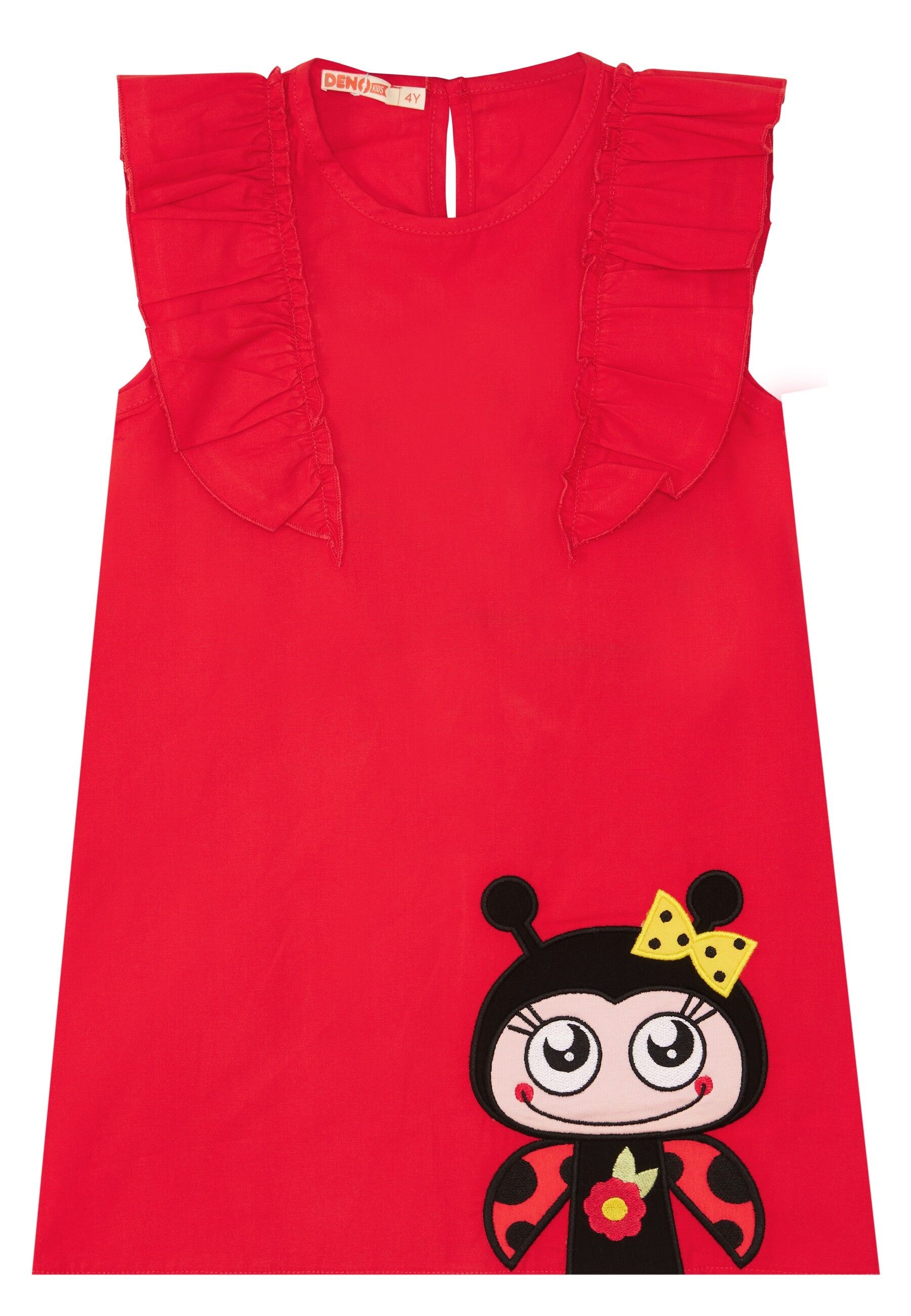 Denokids Shirtkleid »Frilled Lady Bug«, mit Marienkäfer-Applikation