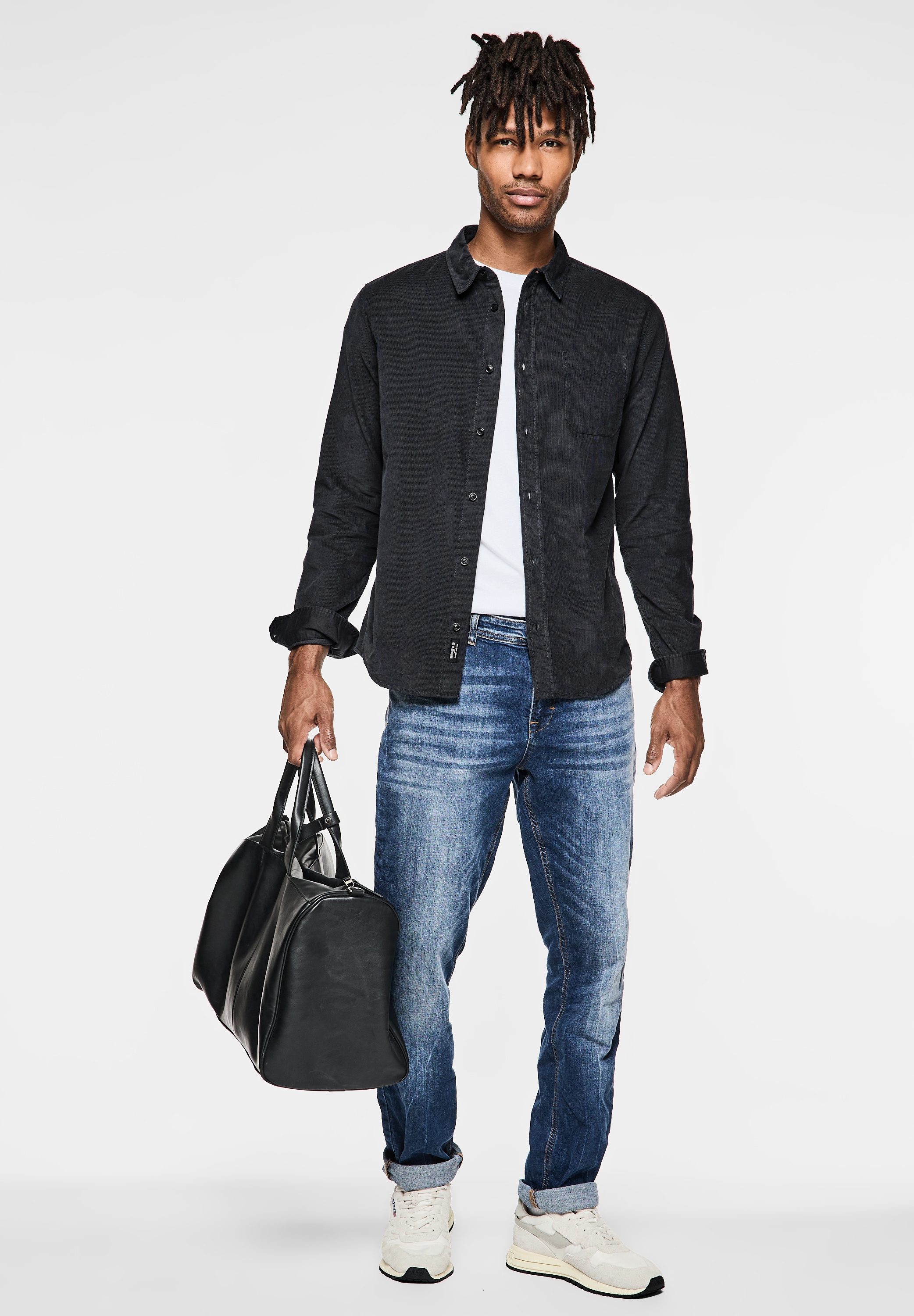 STREET ONE MEN Langarmhemd, mit Brusttasche