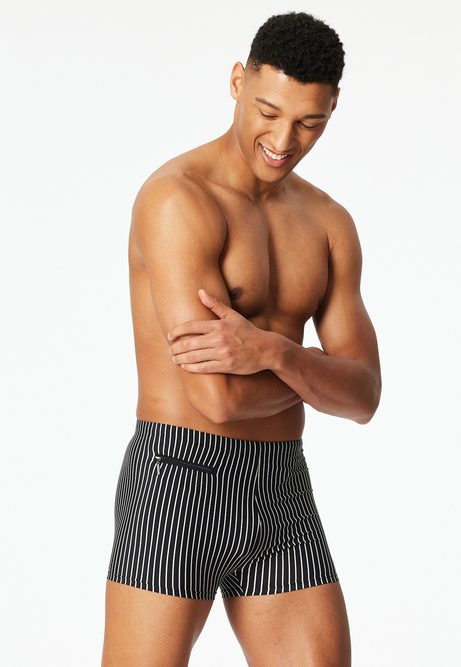 Badepants SCHIESSER "Aqua", Herren, Gr. 7, N-Gr, 000, schwarz, Single Jersey, Obermaterial: 78% Polyamid, 14% Elasthan, 8% Polyester, Badehosen, innen liegende, Bindekordel am Bund 2