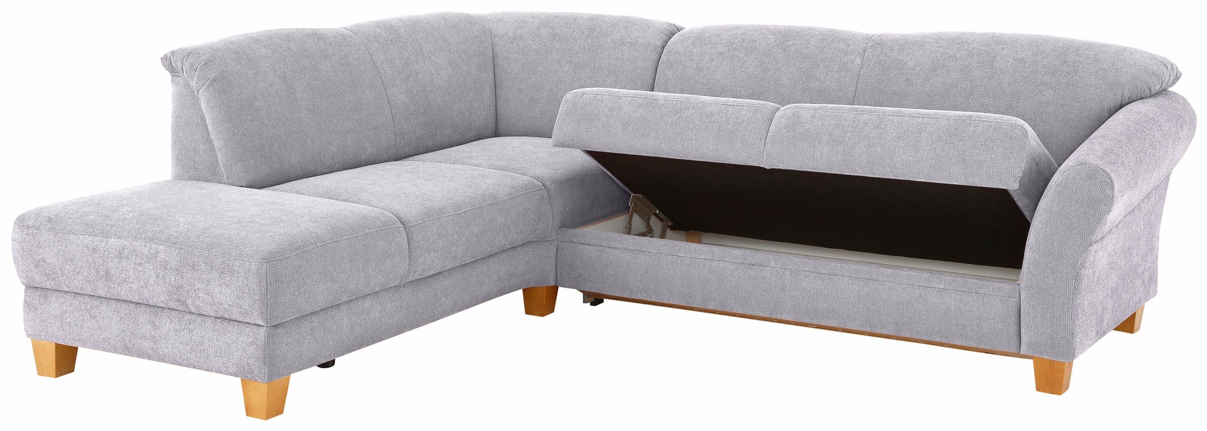 Ecksofa HOME AFFAIRE "Gotland L-Form", grau, B:257cm H:84cm T:212cm, Struktur (100% Polypropylen);Luxus-Microfaser ALTARA NUBUCK (100% Polyester);90% Polyester/10% Polyamid Luxus-Microfaser (100% Polyester), Sofas, Ecksofa, wahlweise mit Sitztiefenverstel 2