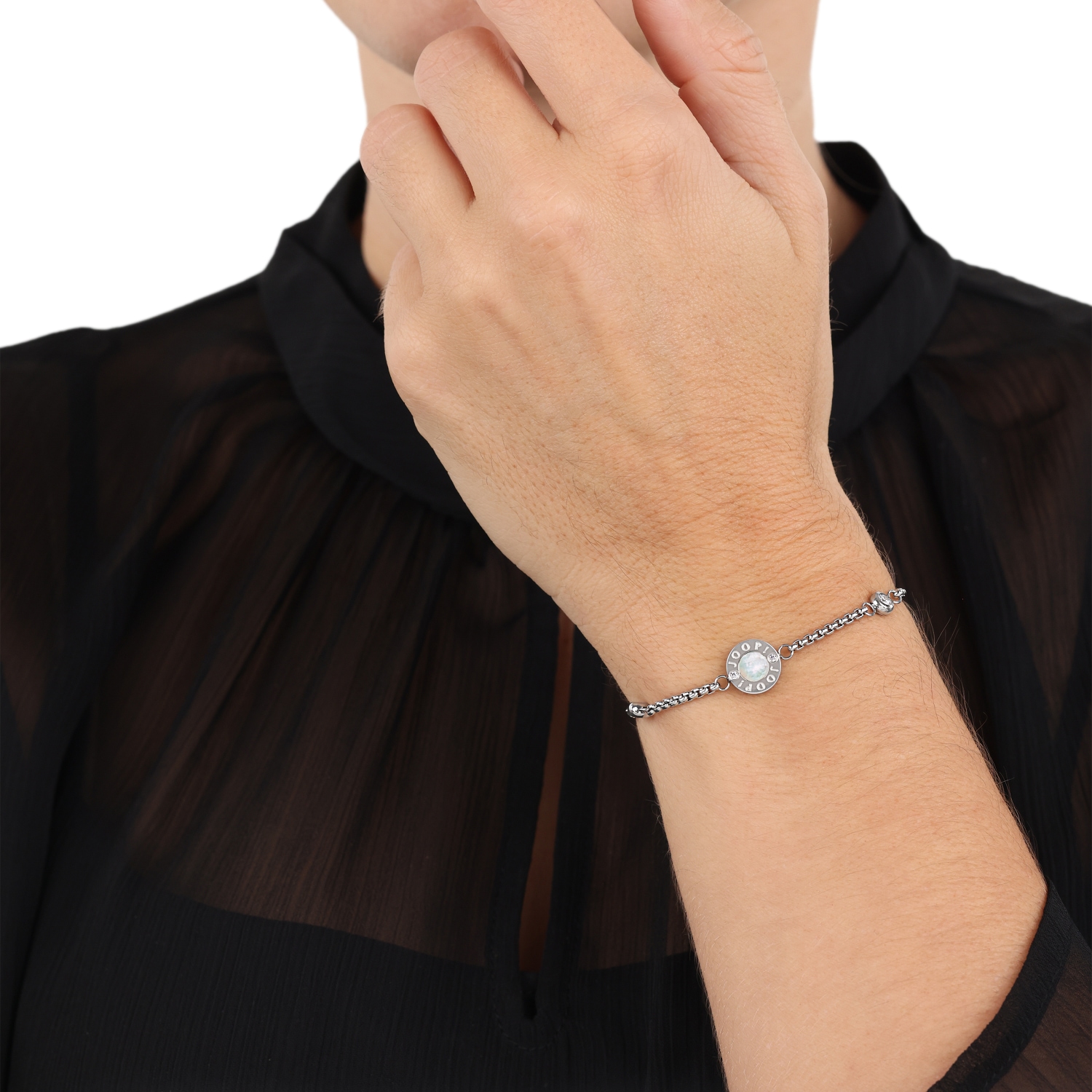 JOOP! Armband »Kreise, 2039776«, mit Zirkonia (synth.) - mit Glasperle