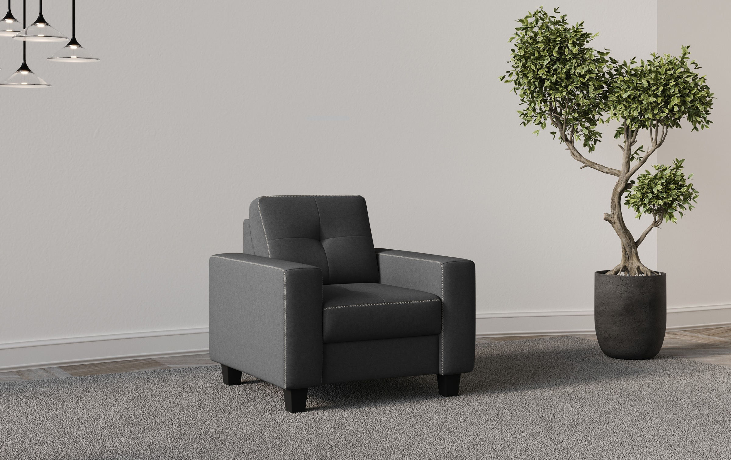 PLACES OF STYLE Sessel »Varese« Kreuznaht in beige