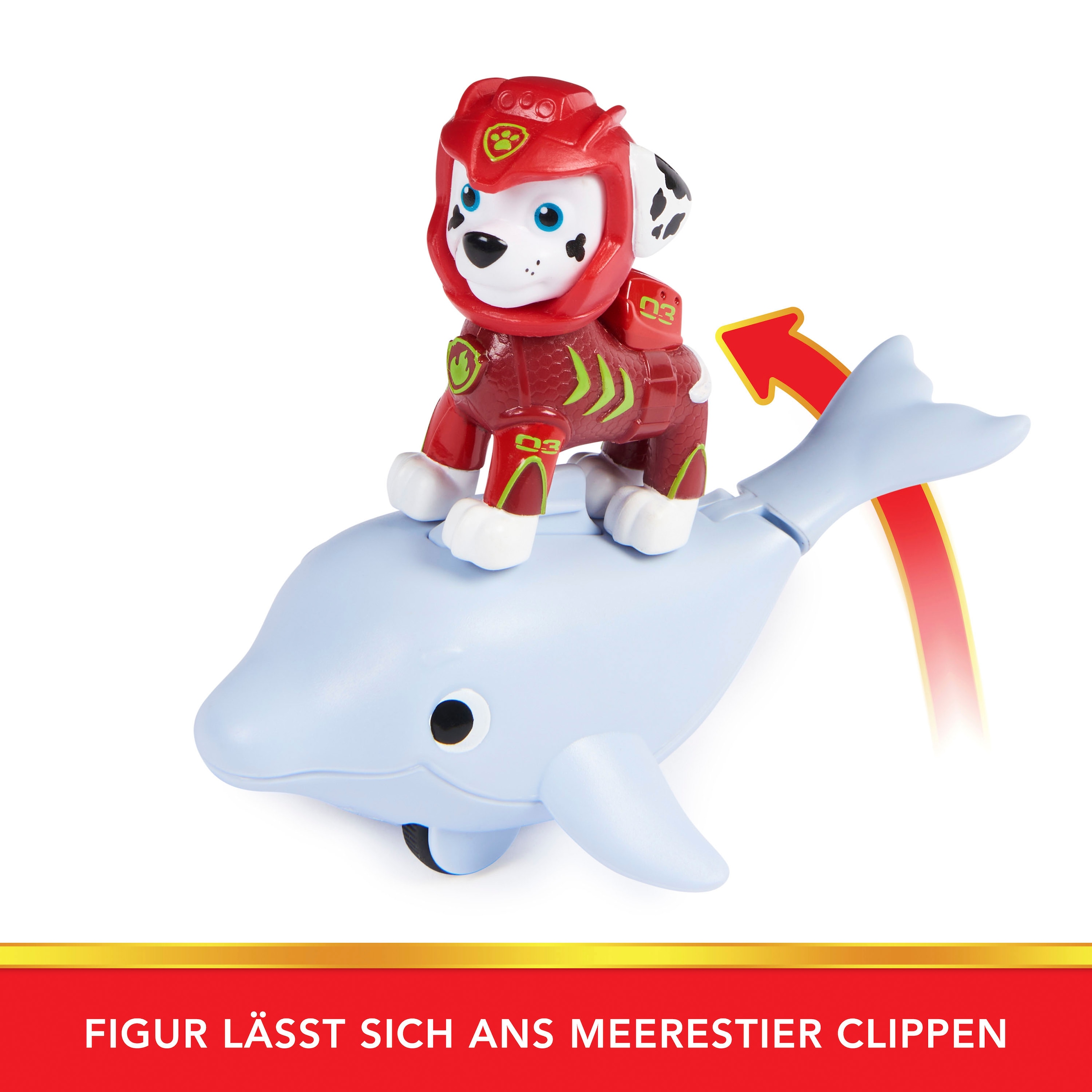 Spin Master Spielfigur »Paw Patrol - Aqua Pups - Hero Pups Solid Marshall«, (Set)