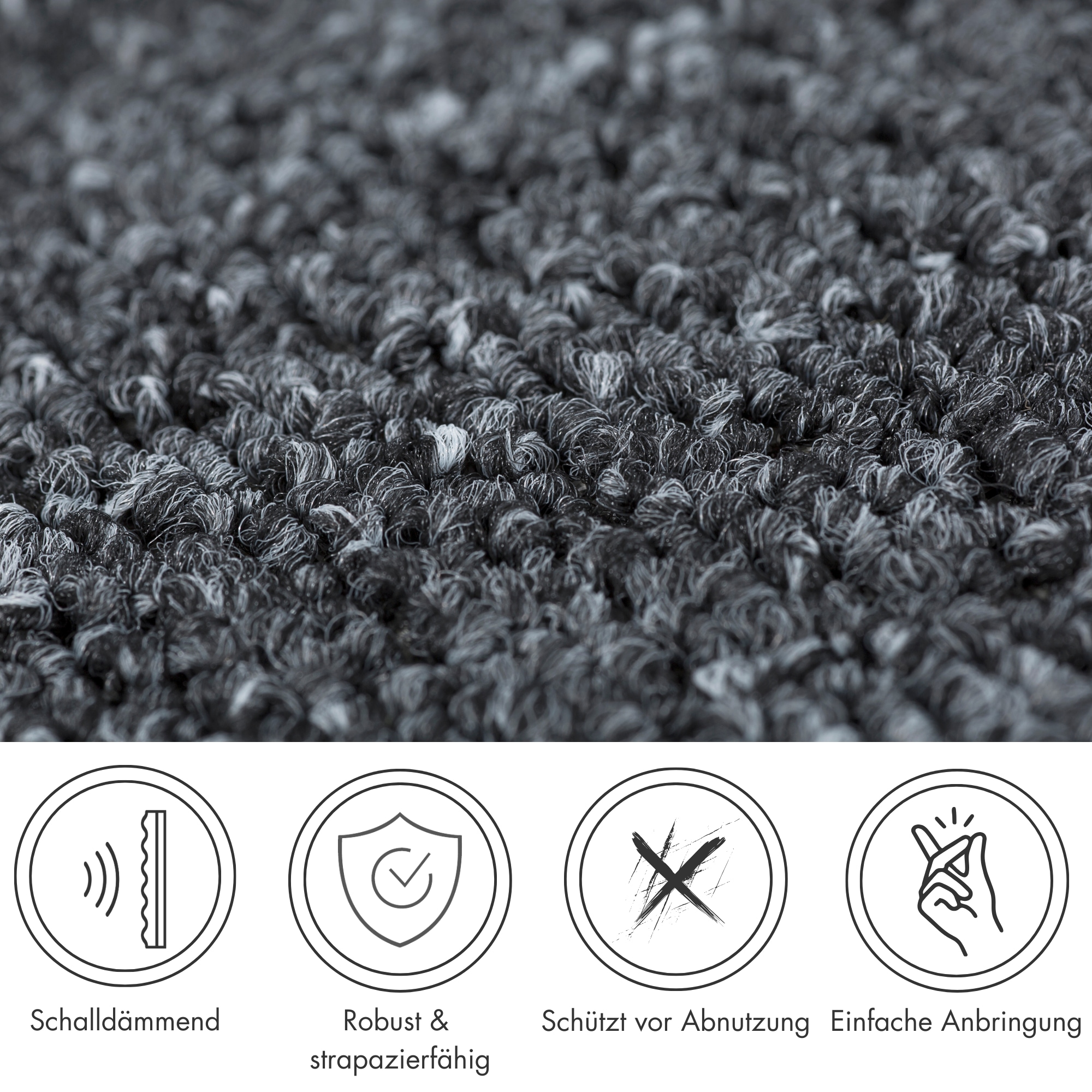 Andiamo Stufenmatte »Bob, Made in Poland« halbrund 4,5 mm Höhe melierte Schlinge, selbstklebend, Set mit 2 Stück oder 15 Stück