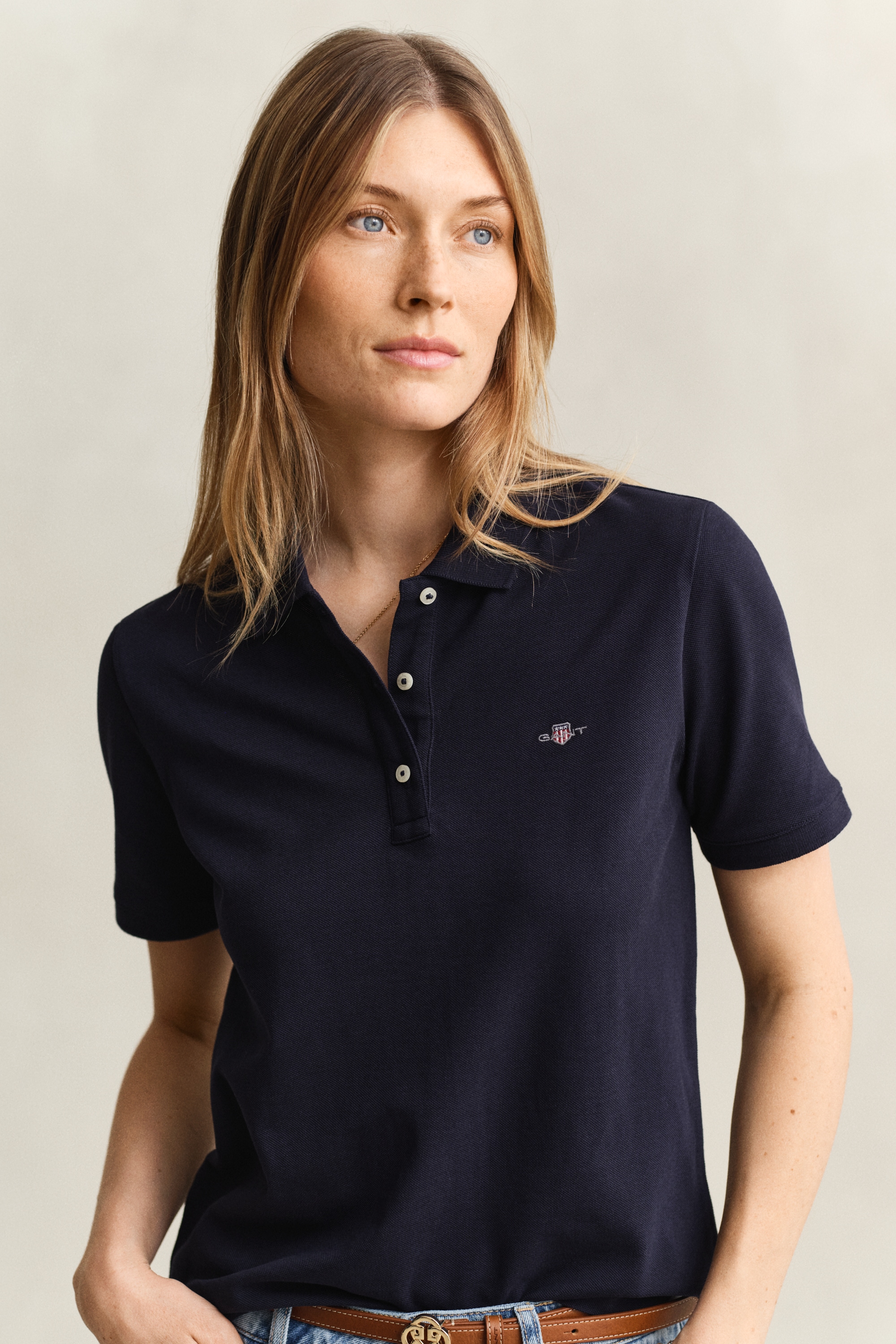 GANT Regular Shield Polo Shirt Women's Evening Blue XXL 4