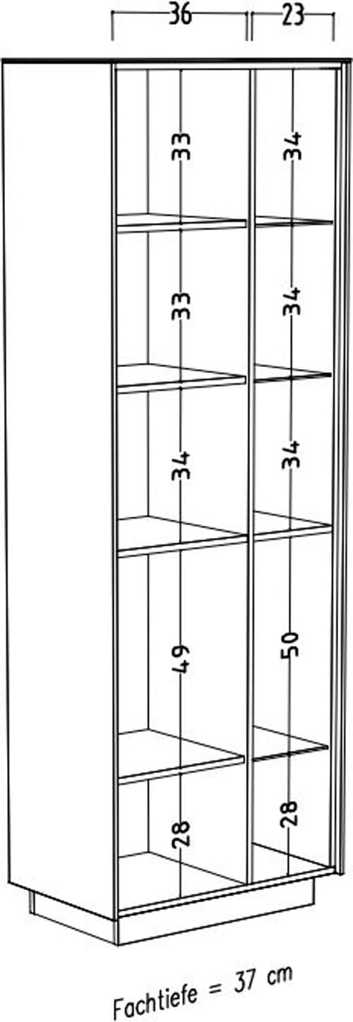 Mäusbacher Standvitrine Standvitrine, BHT  67/197/42 cm, inkl. Griffbeleuchtung, Türdämpfung