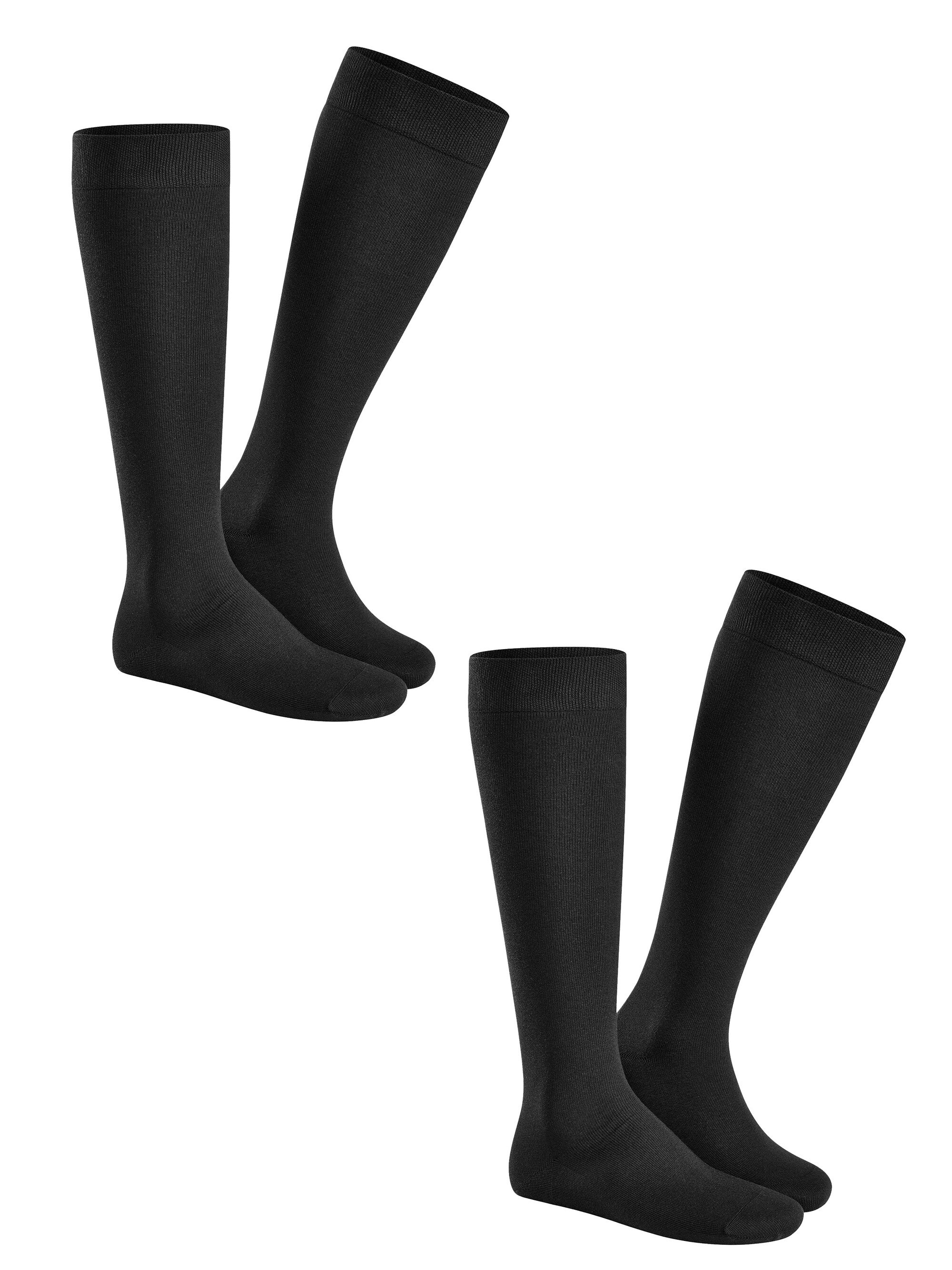 Hudson Kniestrümpfe "ONLY 2-PACK" 2er Pack, Komfortbund mit weitem Fußaussc günstig online kaufen