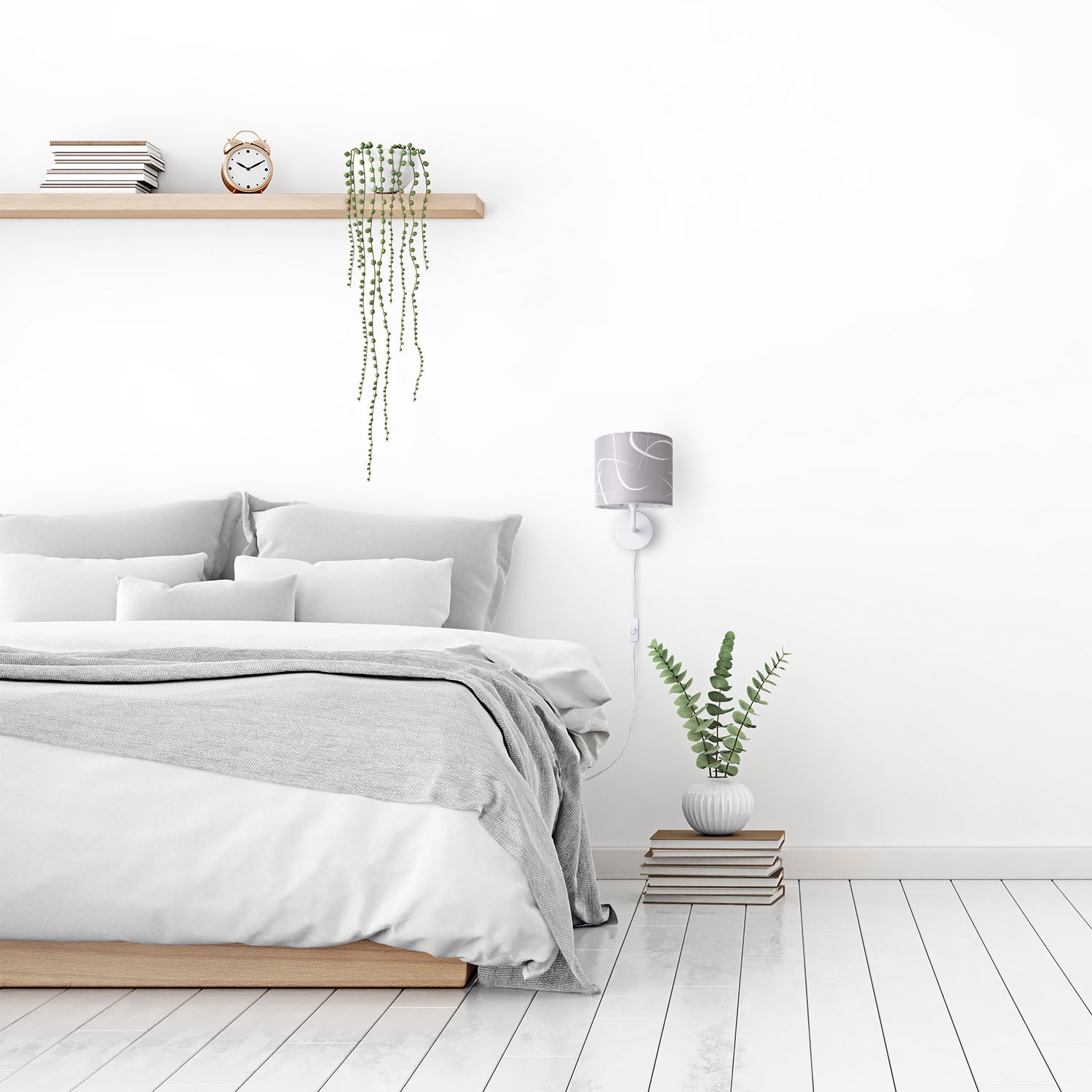 Paco Home Wandleuchte »Luca Tribal«, Leuchtmittel E14 | ohne Leuchtmittel, Wohnzimmer Modern Wandleuchte Mit Schirm Stoff Abstrakt Retro E14
