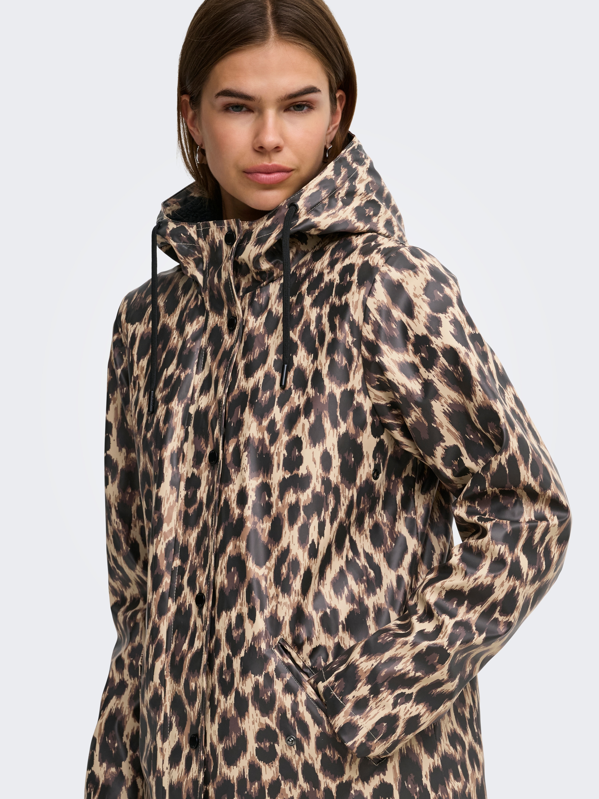ONLY Funktionsmantel »ONLSALLY AOP TEDDY RAIN JACKET CC OTW« beschichtetes Material