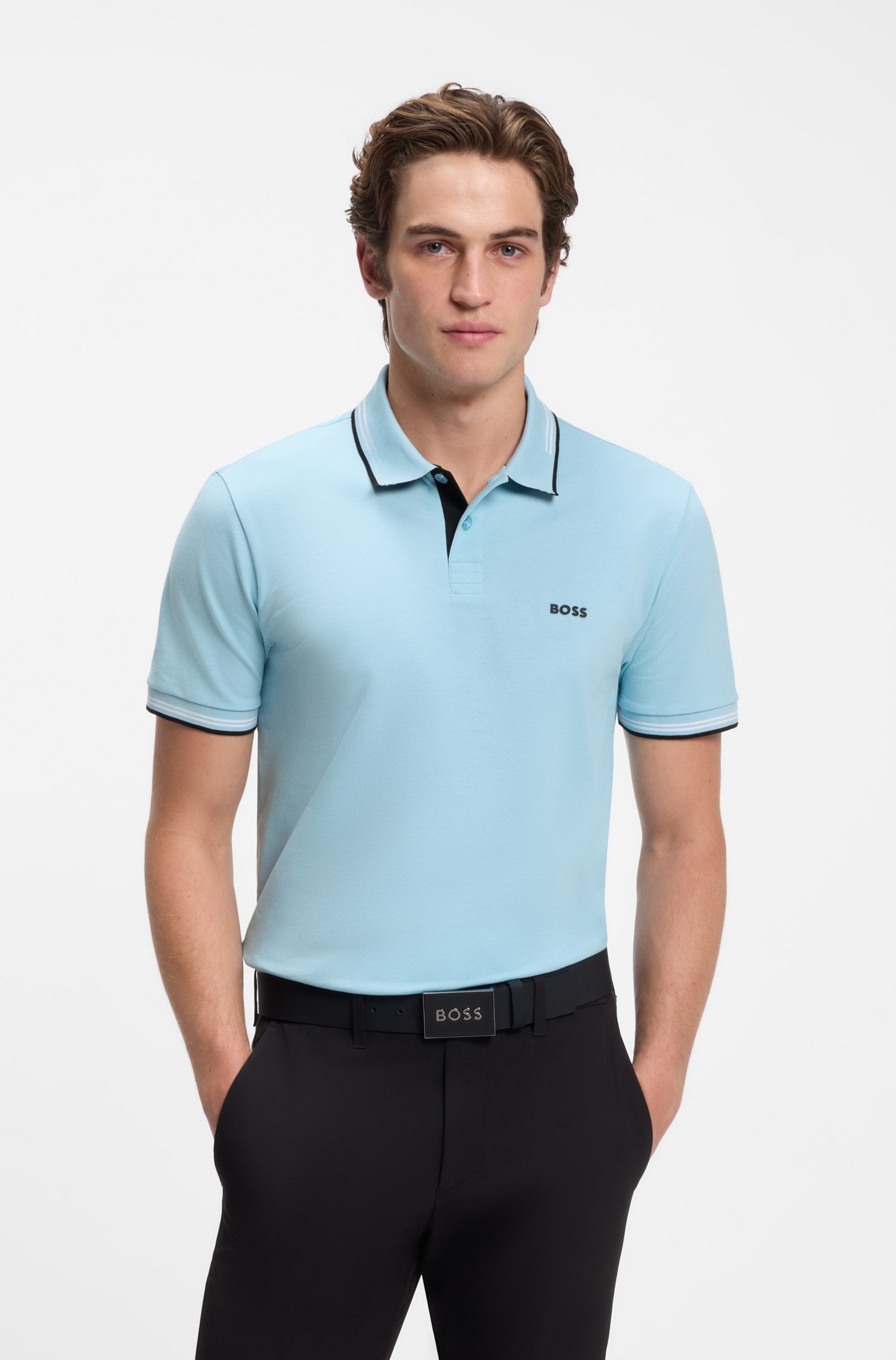 BOSS GREEN 1100000002199 "Paul Slim Fit Stretch-Baumwoll-Pique" mit Polokragen
