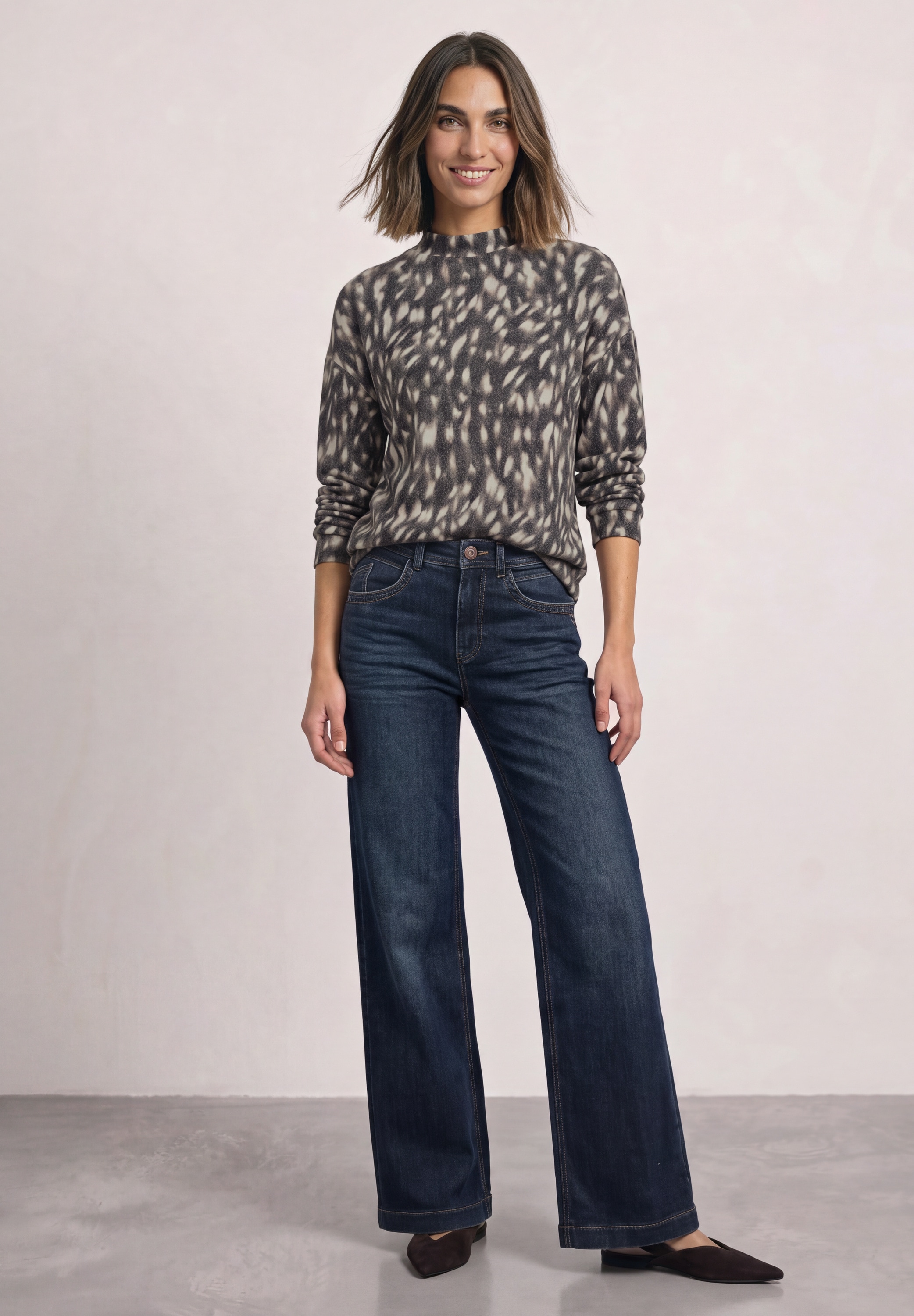 STREET ONE Langarmshirt mit Leomuster