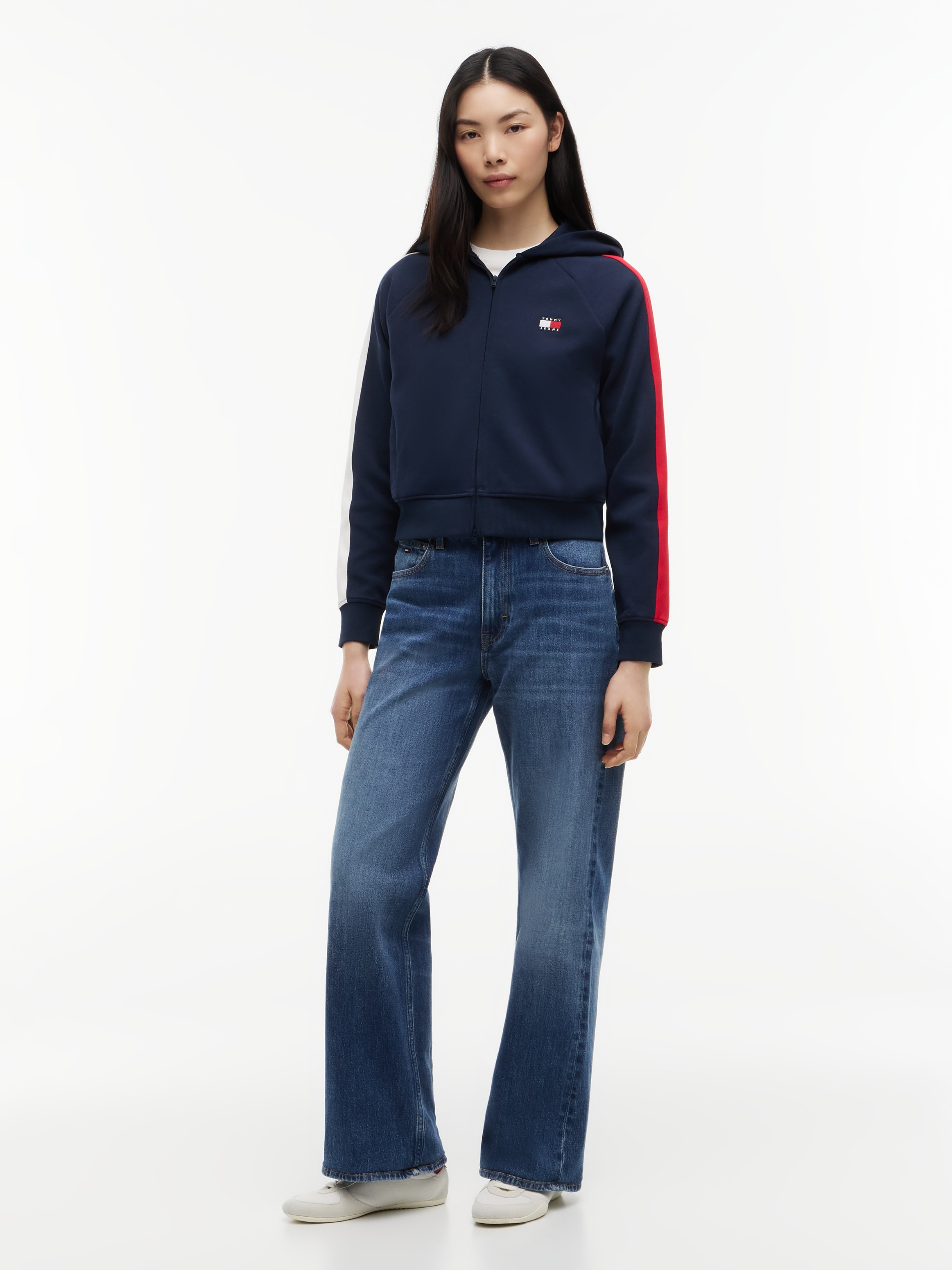 Tommy Jeans Kapuzensweatjacke »TJW REG BADGE TRACK HOOD EXT« Baumwollmischung, Kapuze