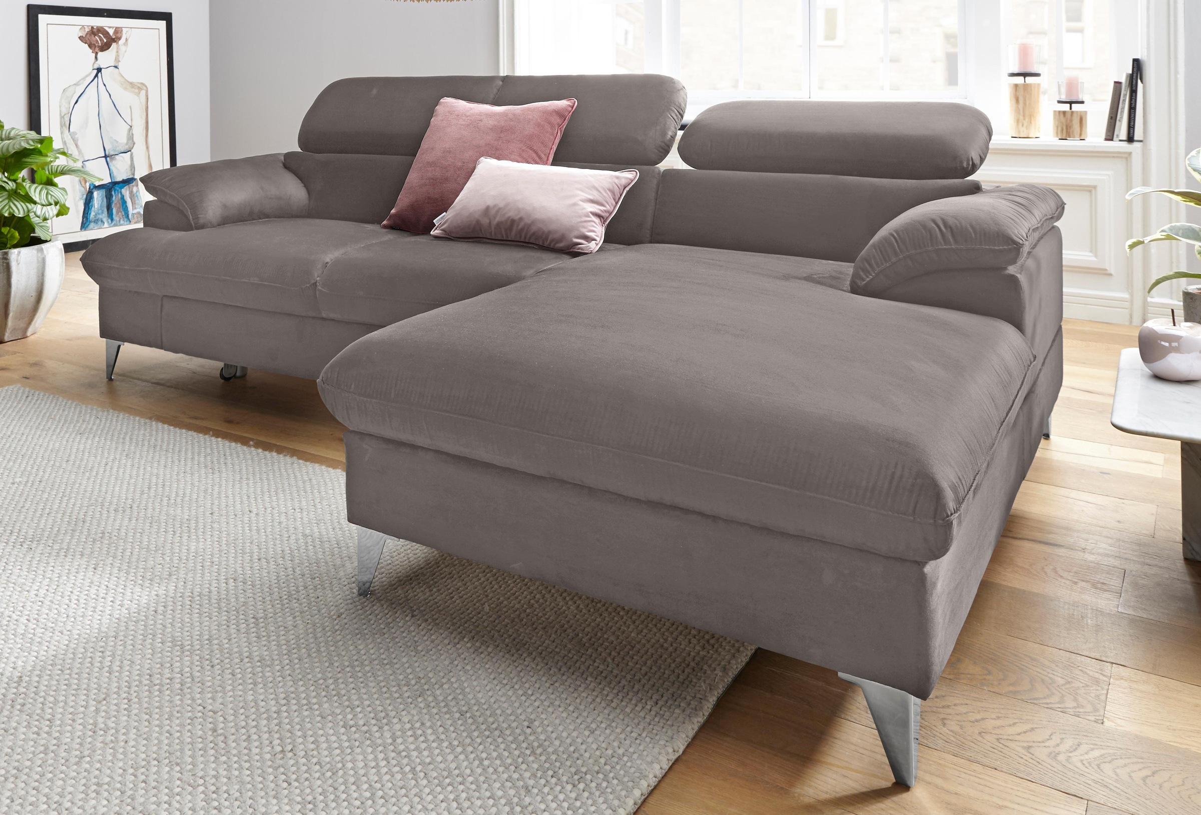 COTTA Ecksofa "Caluso L-Form", mit Kopfteilverstellung, wahlweise mit Bettf günstig online kaufen