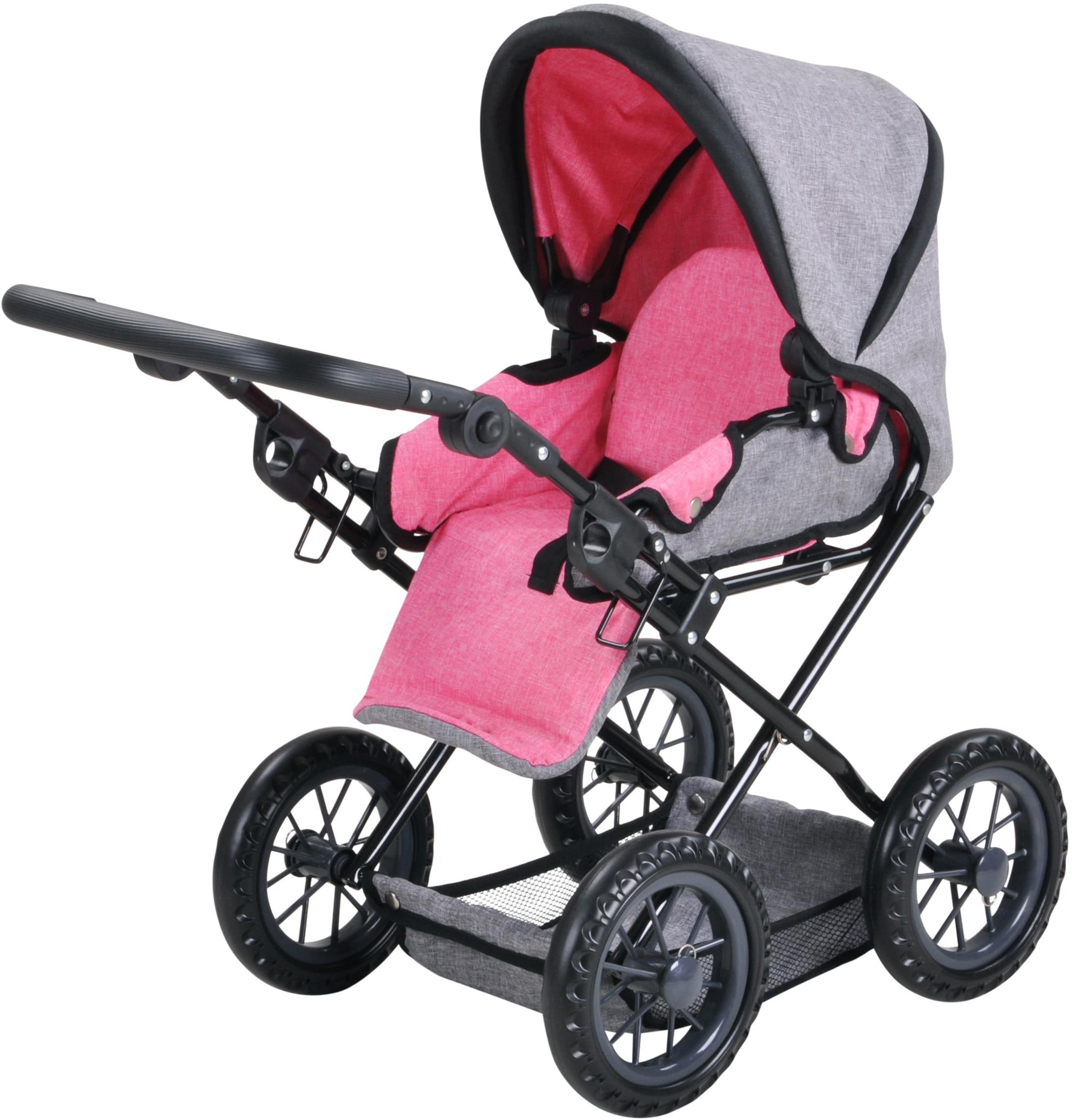 Knorrtoys® Kombi-Puppenwagen »Ruby - Jeans Grey«, mit Wickeltasche