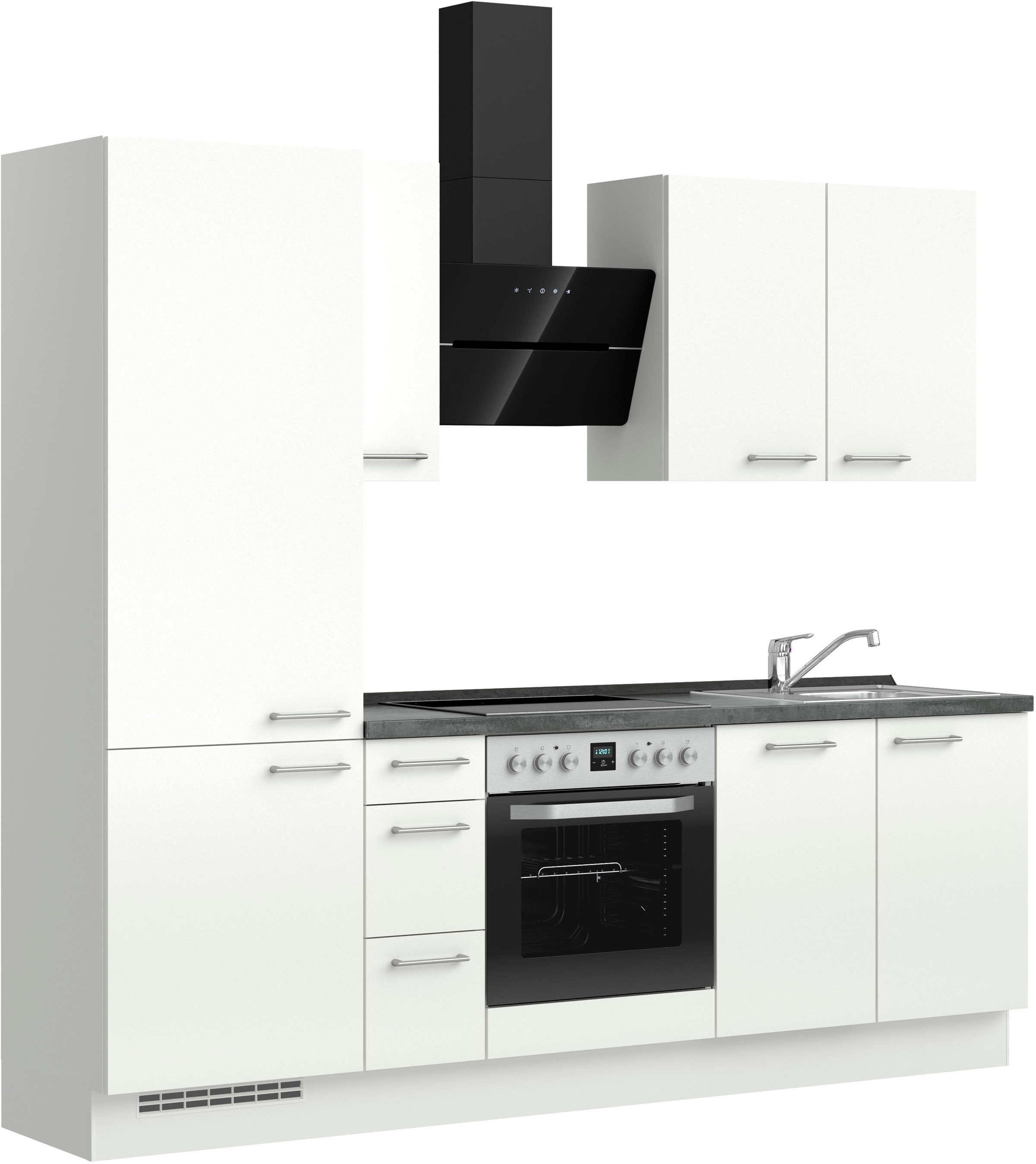 nobilia® Küchenzeile »"Laser II"«, vormontiert, Ausrichtung wählbar, Breite 240 cm, wahlw. mit E-Geräten