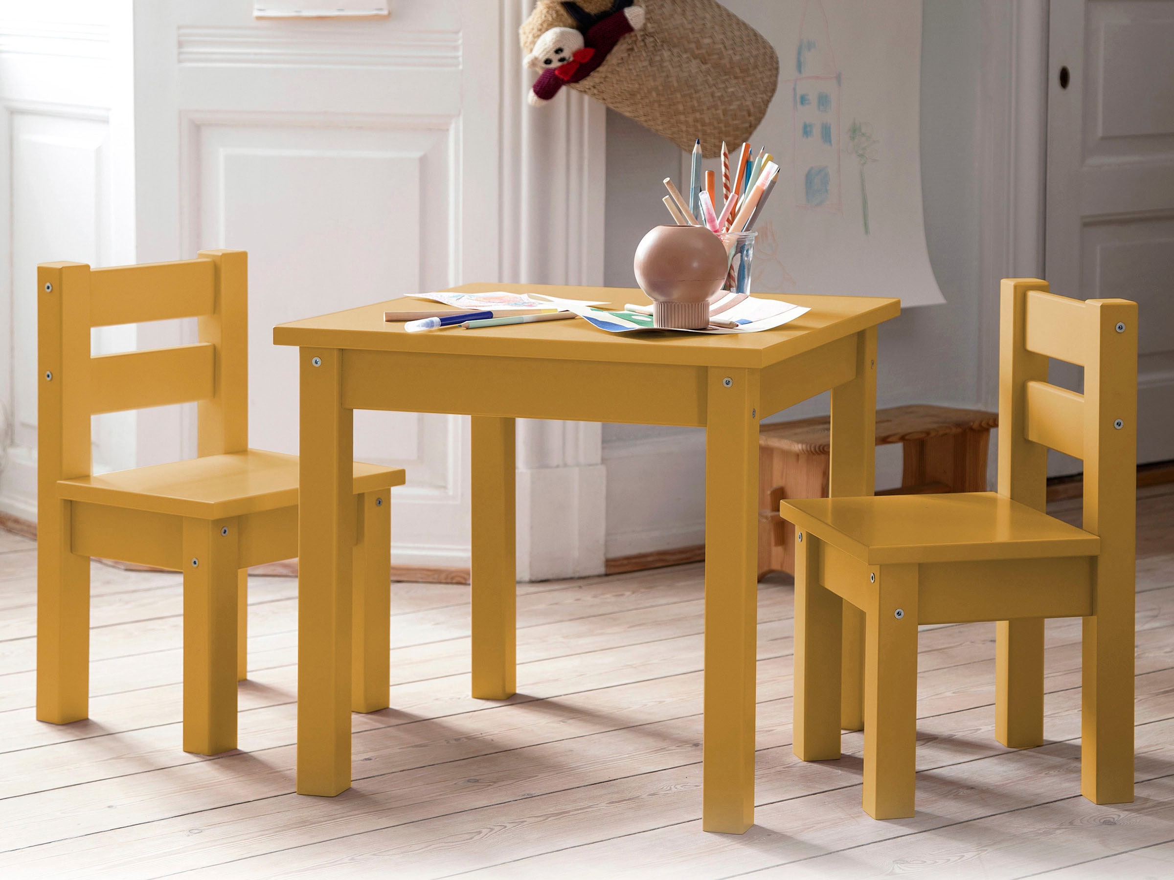 Hoppekids Kindersitzgruppe "MADS Kindersitzgruppe" Set, 1 Tisch, 2 Stühle, günstig online kaufen