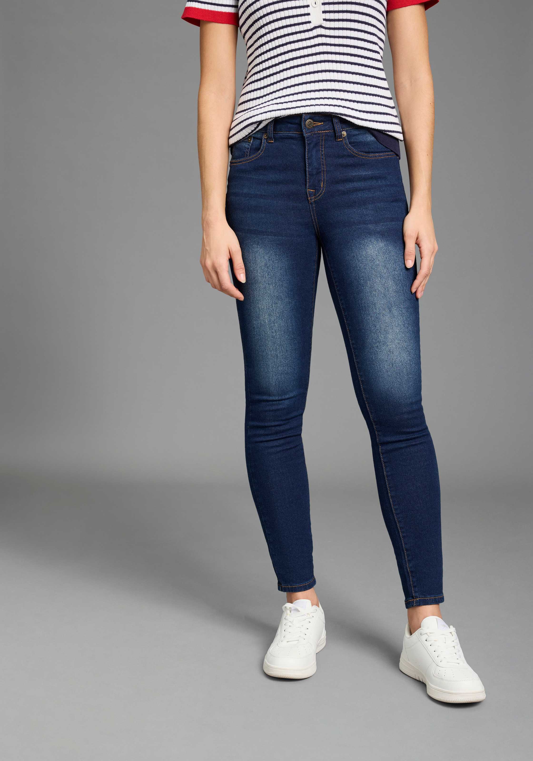 KangaROOS Slim-fit-Jeans "CROPPED HIGH WAIST SLIM FIT", schmale Passform, R günstig online kaufen