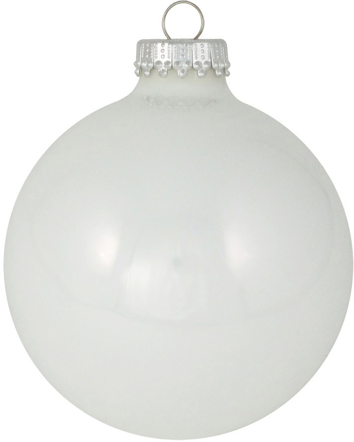Weihnachtsbaumkugel "CBK78106, Weihnachtsdeko, Christbaumschmuck, Christbaumkugeln Glas", 8cm, weiß, KREBS GLAS LAUSCHA, Weihnachtsbaumkugeln