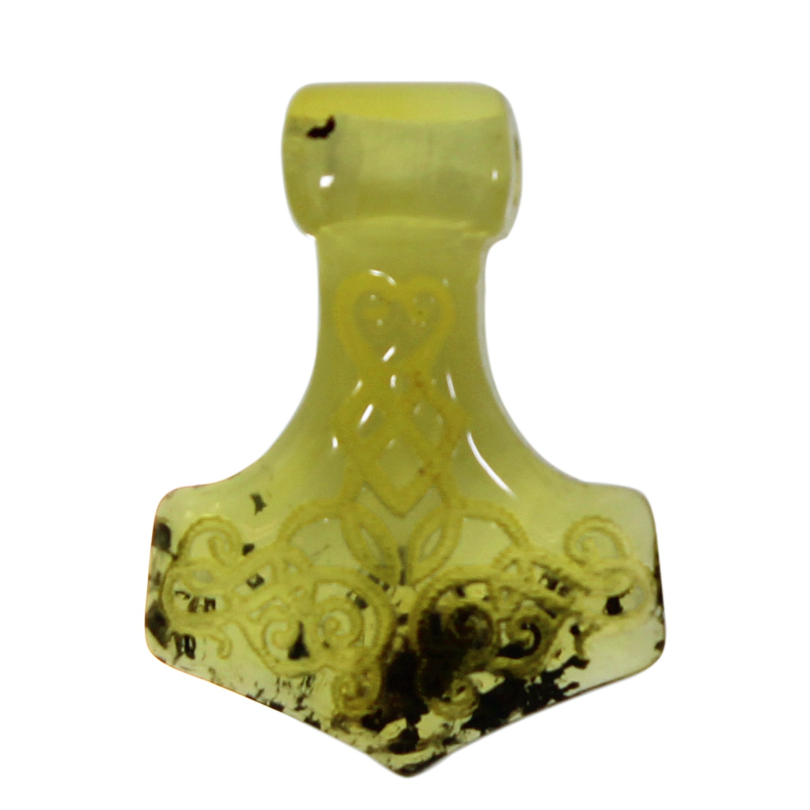 OSTSEE-SCHMUCK Damen Kettenanhänger "- Thorhammer - Bernstein -", Bernstein, grün, Bernstein, Schmuckanhänger