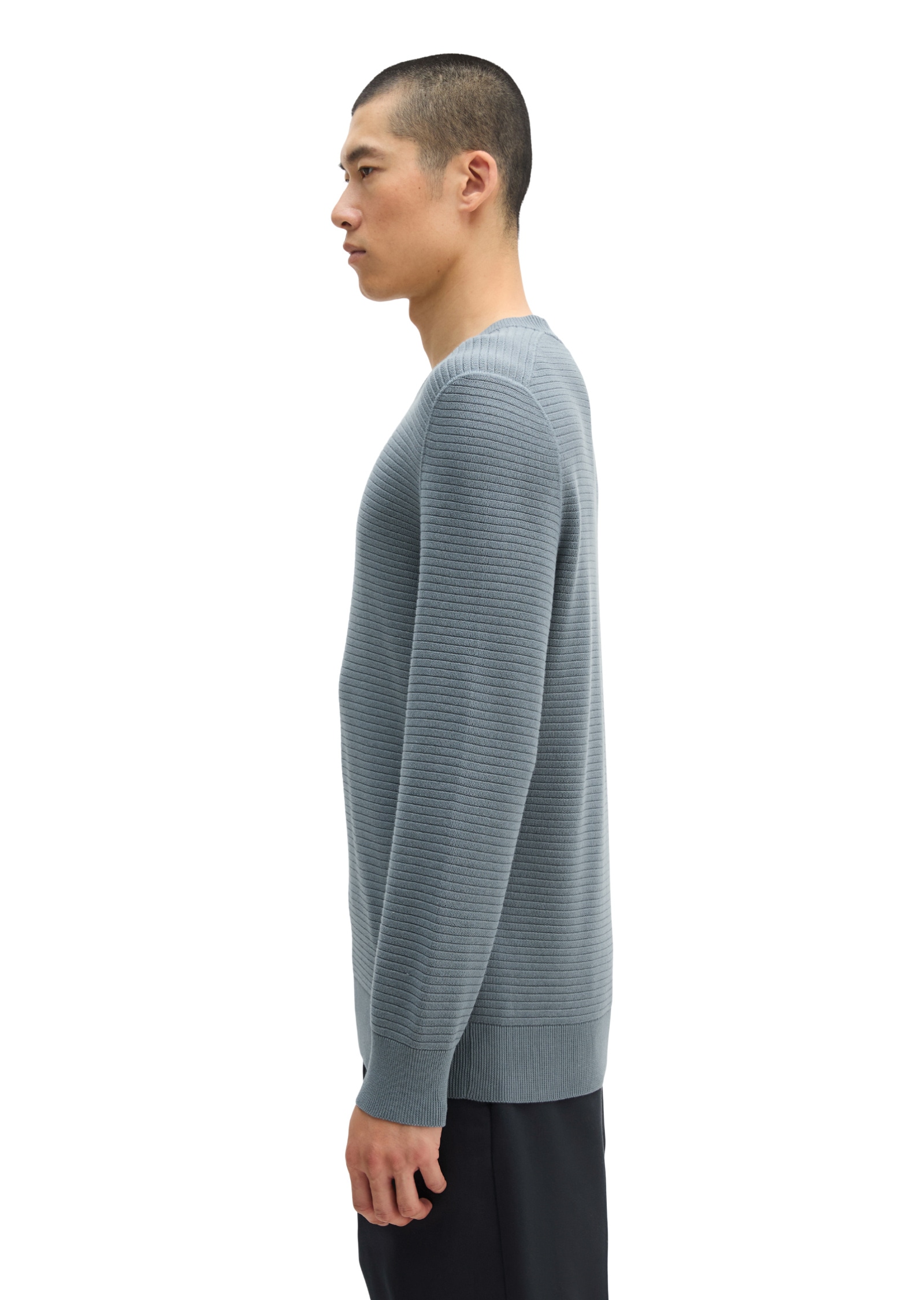 Marc O'Polo Rundhalspullover »mit smarter Querrippe«