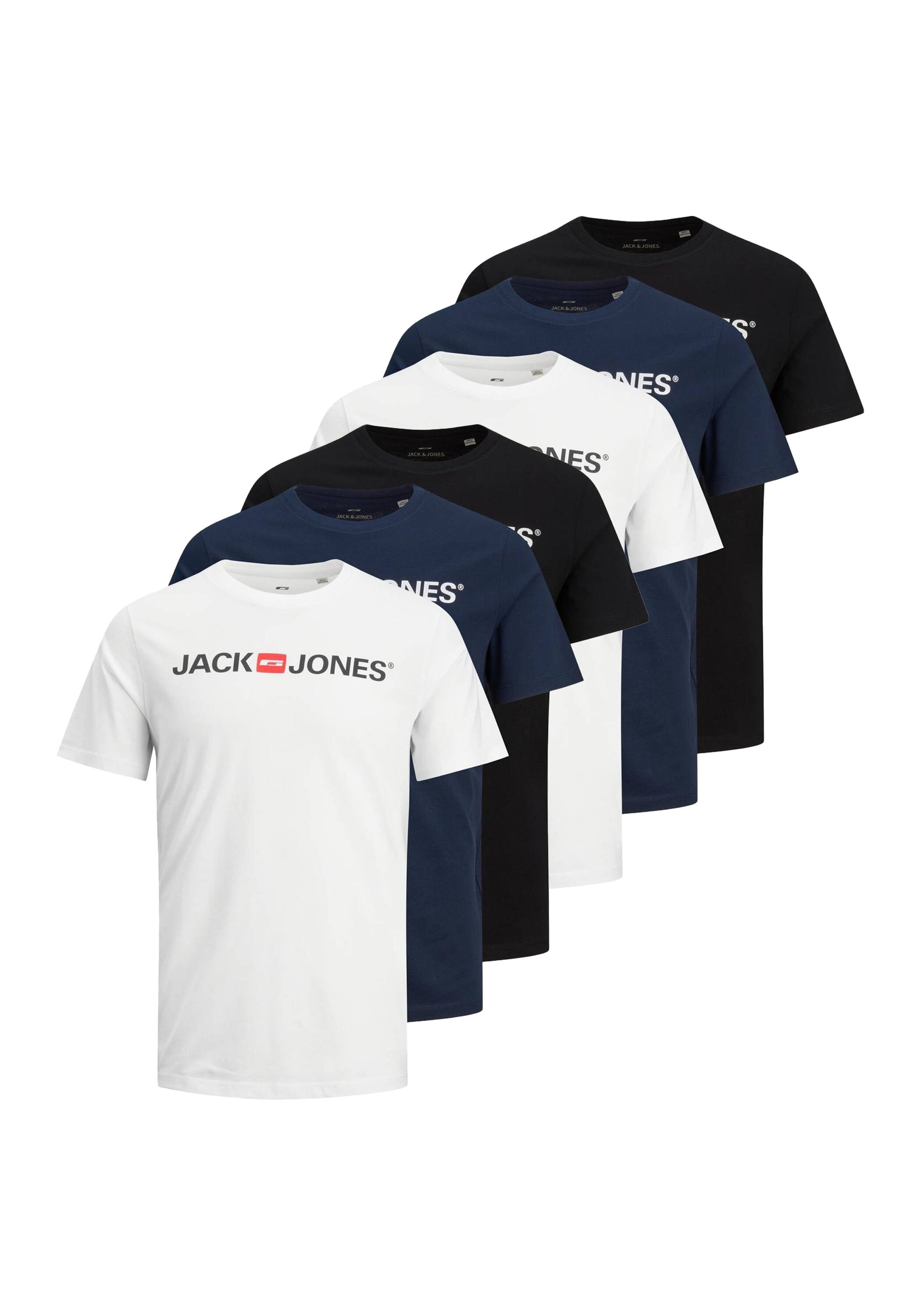 Jack & Jones T-Shirt "T-Shirt JJECORP LOGO TEE CREW NECK 6PK 6er Pack" günstig online kaufen