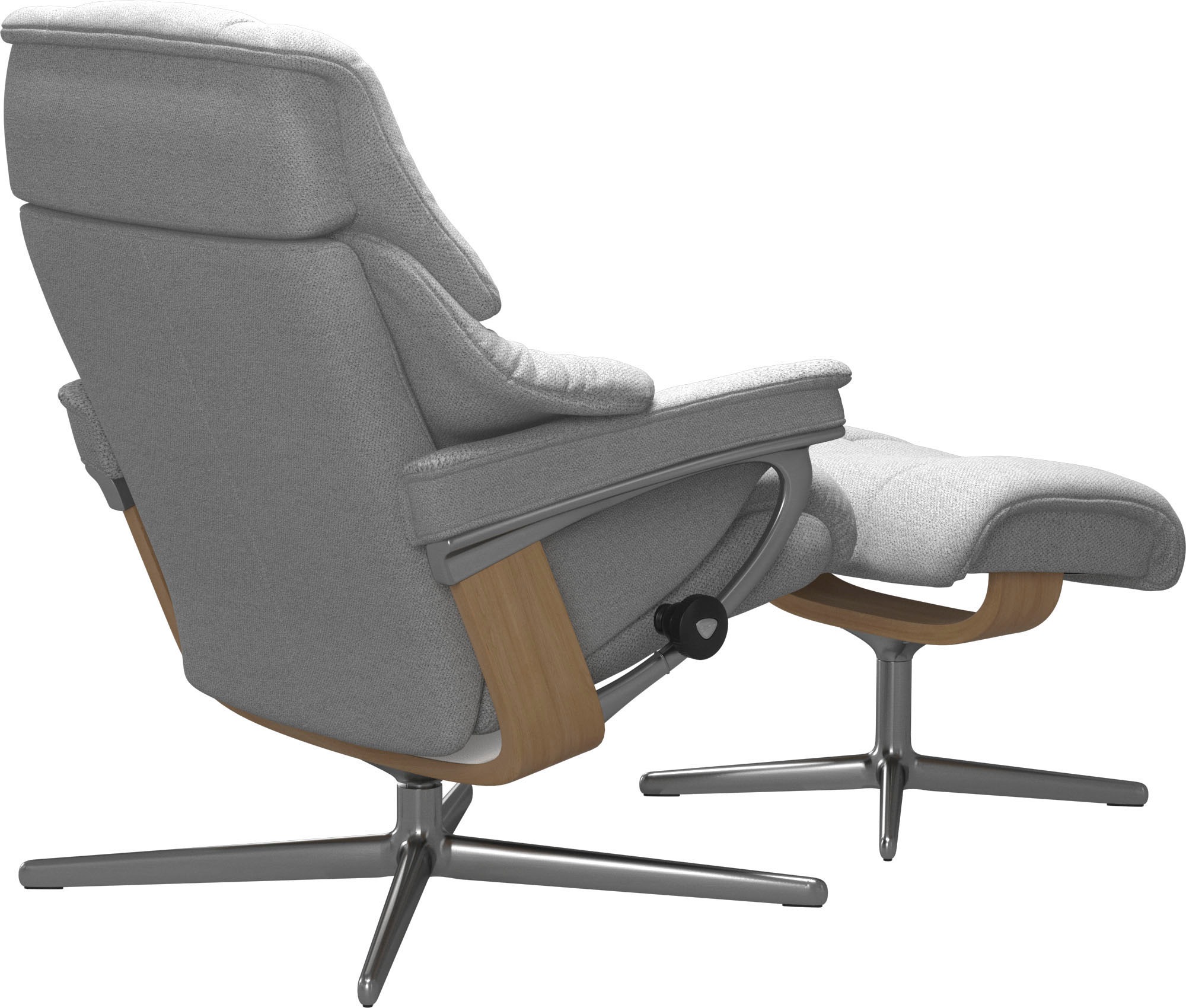 Stressless® Relaxsessel »Reno«, (Set, Relaxsessel mit Hocker), mit Hocker, mit Cross Base, Größe S, M & L, Holzakzent Eiche