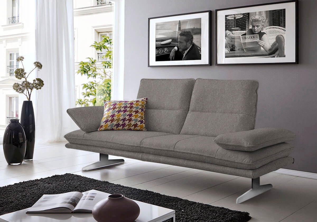 W.SCHILLIG 2-Sitzer "broadway, Designsofa mit tollem Sitzkomfort, Breite 216cm" Sitztiefenverstellung, Kopfteil- & Seitenteilverstellung, Breite 216cm