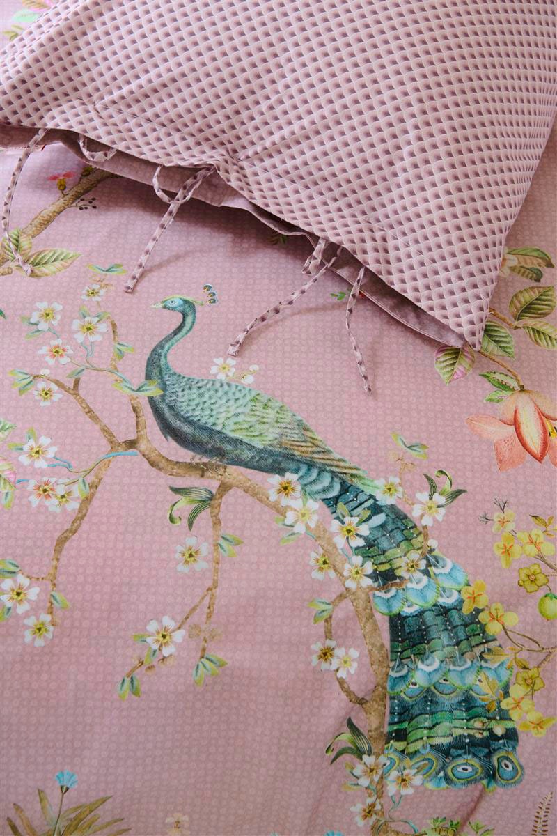 PiP Studio Wendebettwäsche »Okinawa«, 100% Baumwolle, Bettwäsche mit Reißverschluss, Blumen, Pfau