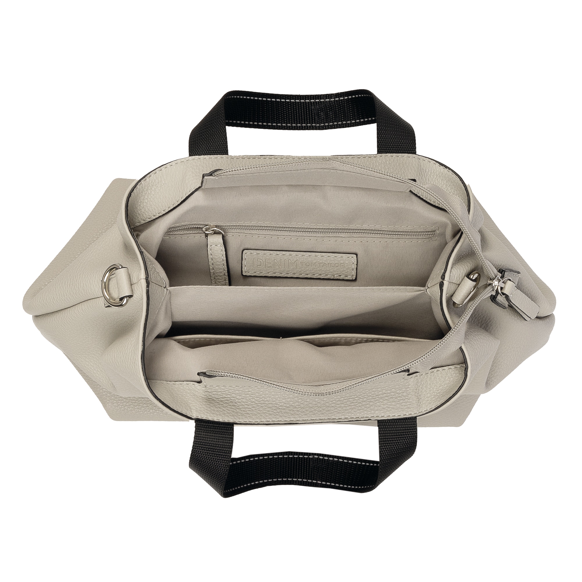 TOM TAILOR Denim Shopper »Marlow«, griffig leichtes Lederimitat mit reflektierendem Logo und Zierlinien