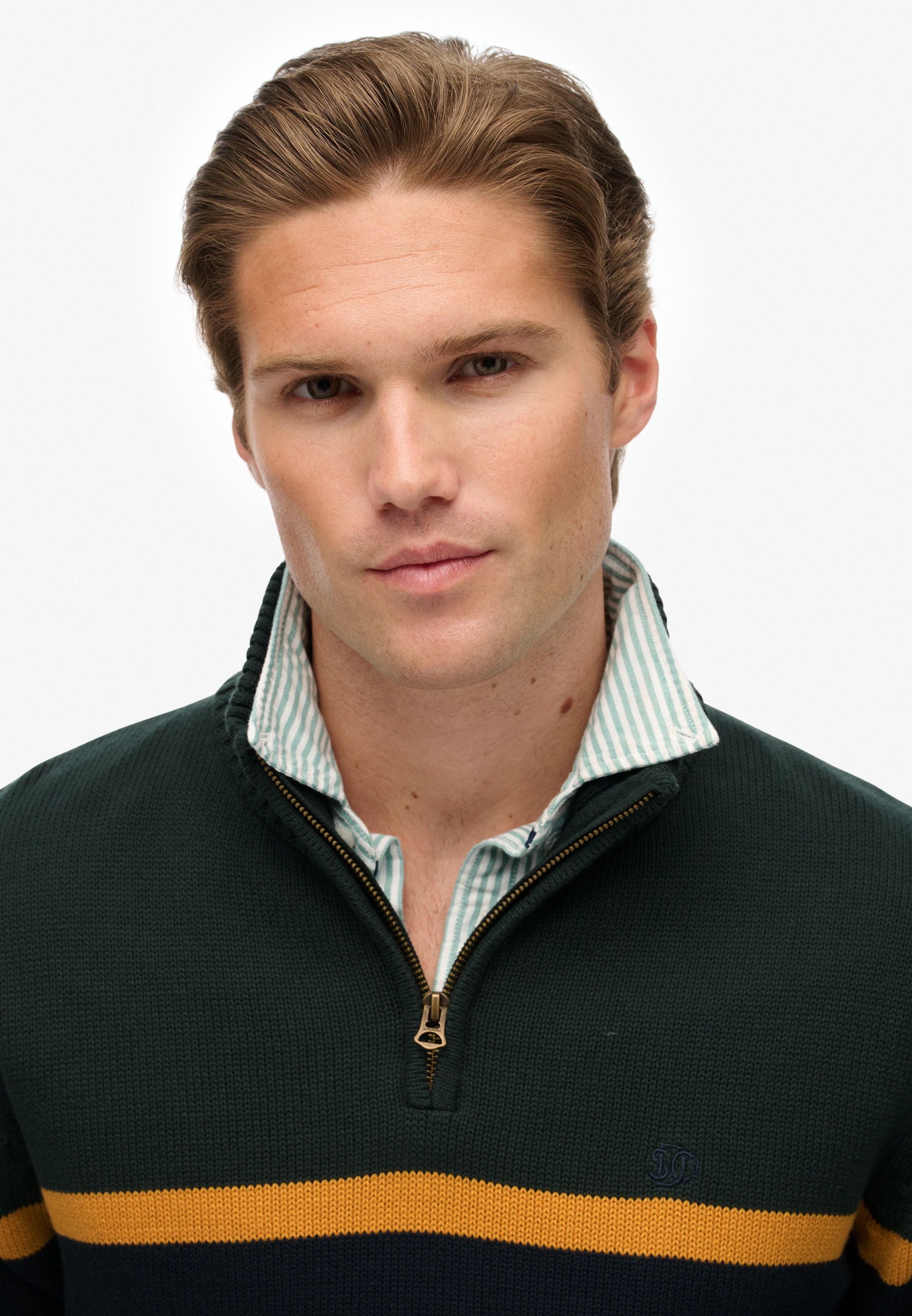 Superdry Half-Zip Pullover Stripe Eagle Green / Eclipse Navy M 3