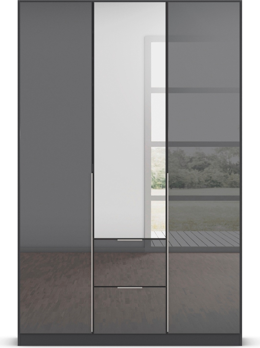 rauch Drehtürenschrank »Kleiderschrank Kleiderschränke Schrank Garderobe AGORDO mit Glasfront«, mit Außenschubkästen, in 6 Breiten und 2 Höhen MADE IN GERMANY