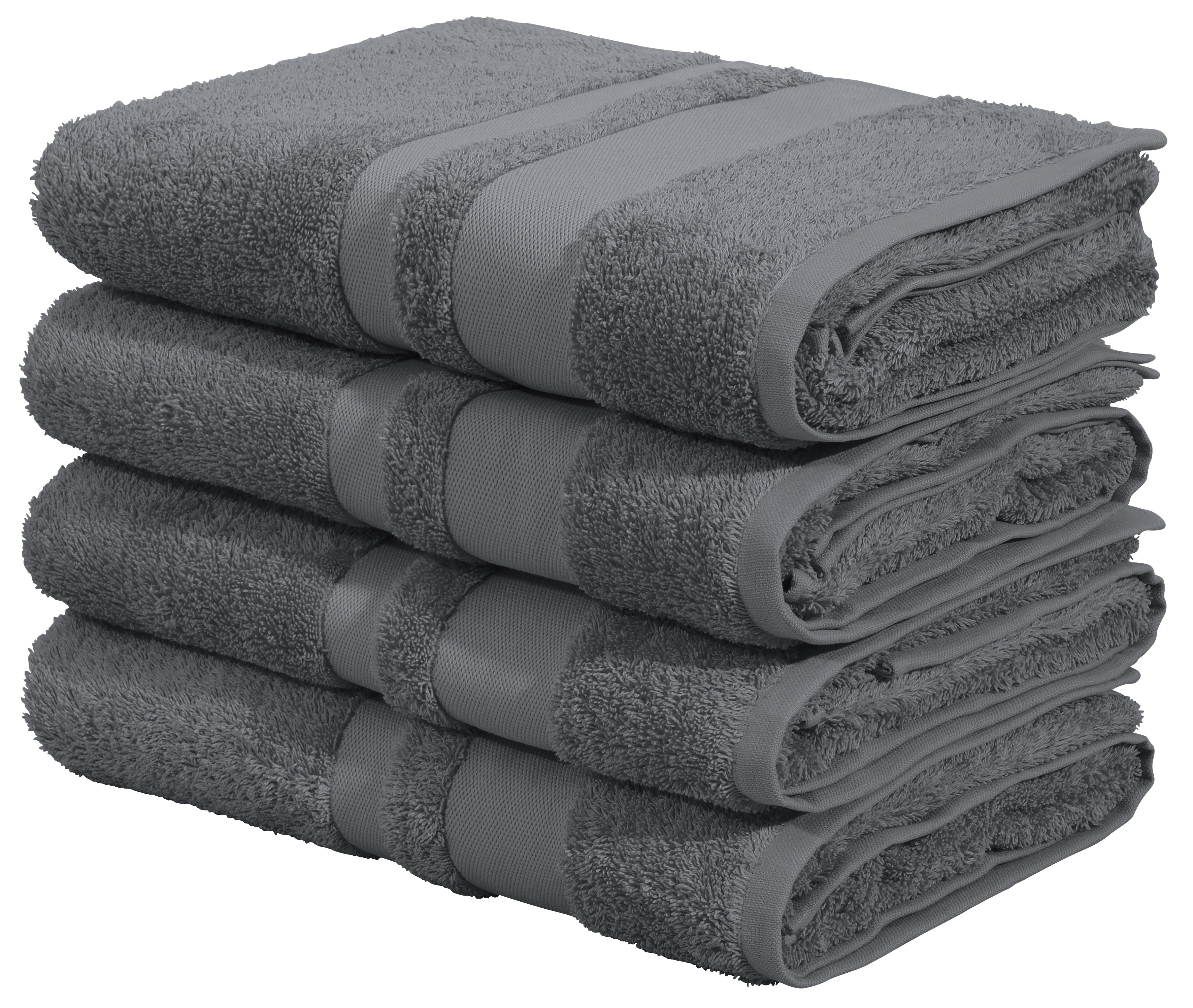 OTTO home Duschtücher "Vanessa, 4 Duschtücher, 70x140cm, in Standard- und Premium-Qualität" Handtücher mit Bordüre, 100% Baumwolle, einfarbig, weich