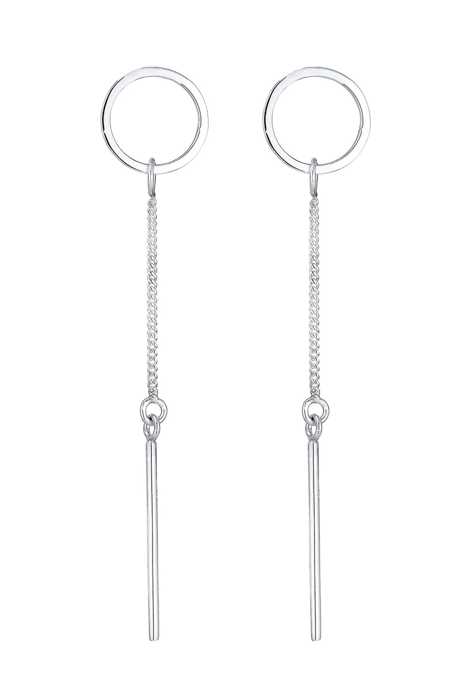 Elli Paar Ohrhänger »Ohrstecker Lang Stab Kreis 925 Sterling Silber«