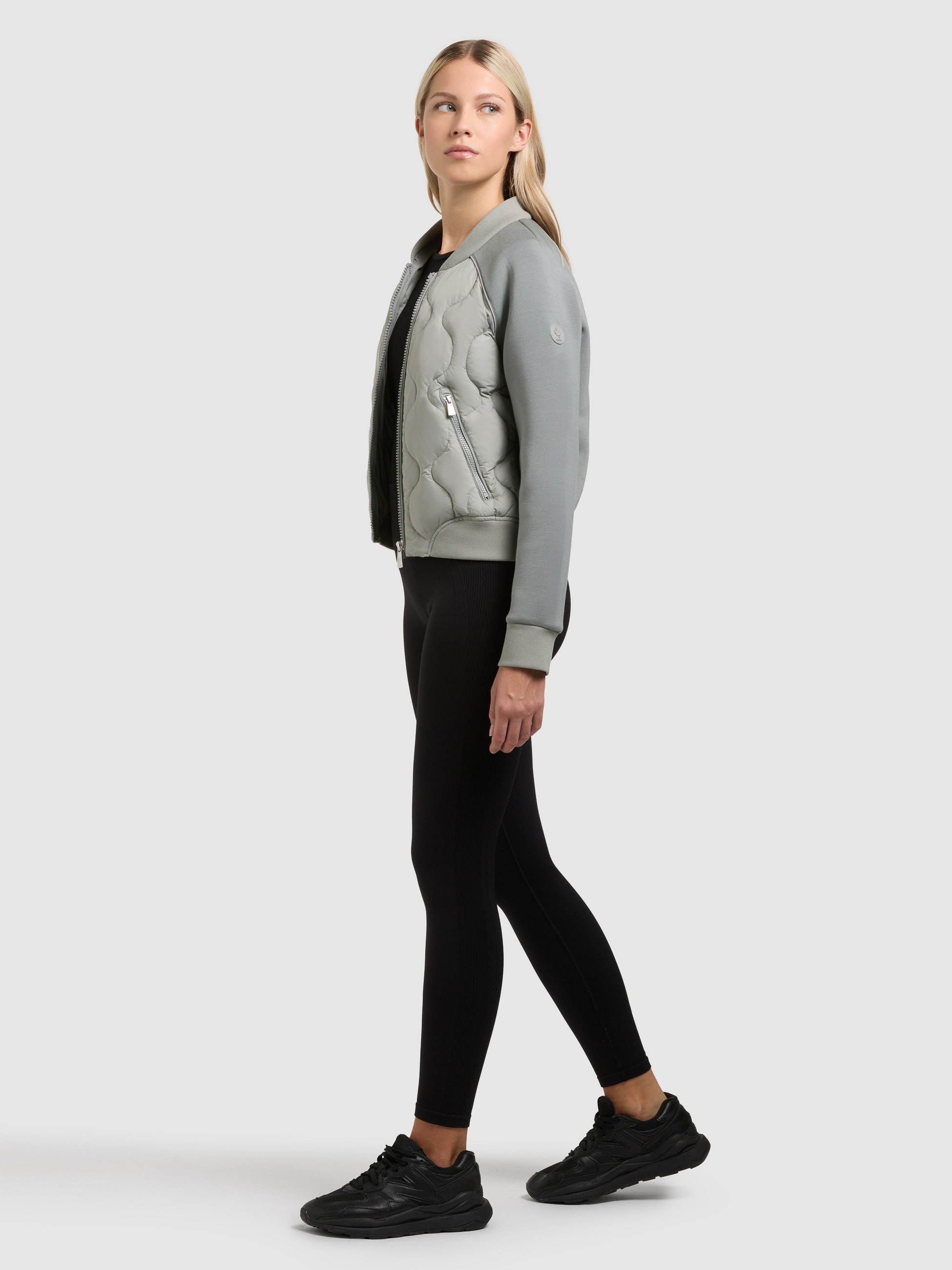 Steppjacke KHUJO "MALAYA", Damen, Gr. XL, cloud grün, Web, 100% Nylon, unifarben, Raglanärmel Rippbündchen, Jacken Steppjacke 2