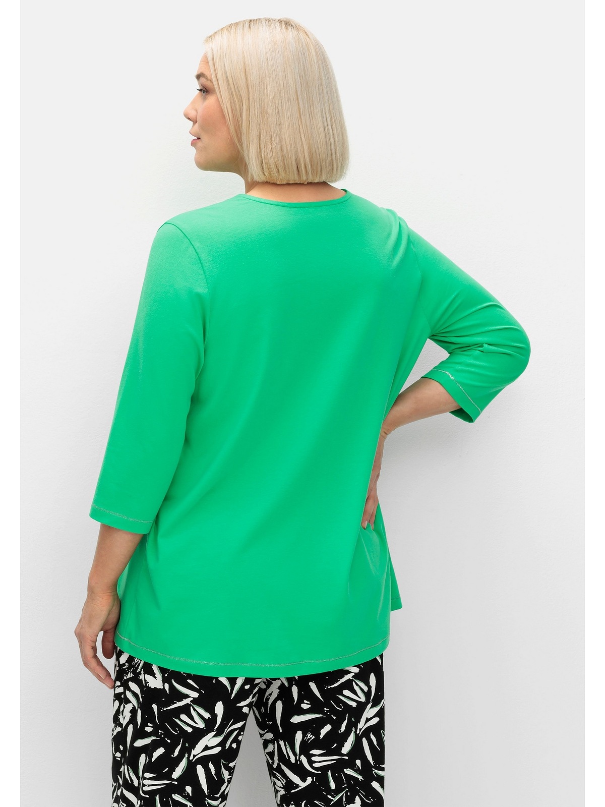Sheego 3/4-Arm-Shirt »Große Größen«, in leichter A-Linie