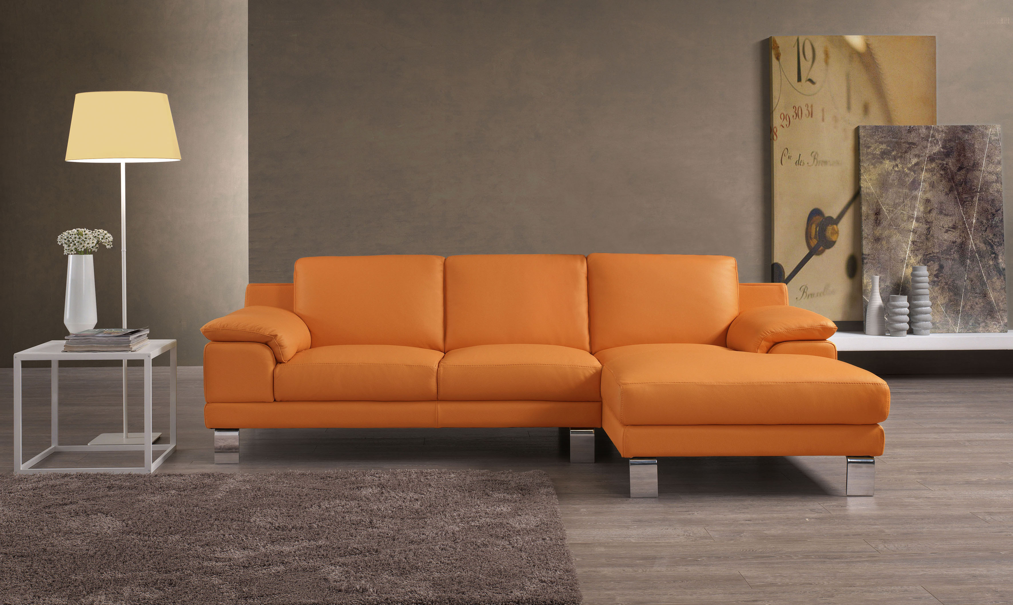 Egoitaliano Ecksofa "Shakira, Design & Sitzkomfort auf hohem Niveau, Breite 236cm, L-Form" mit Recamiere, L-Form, edle Füße
