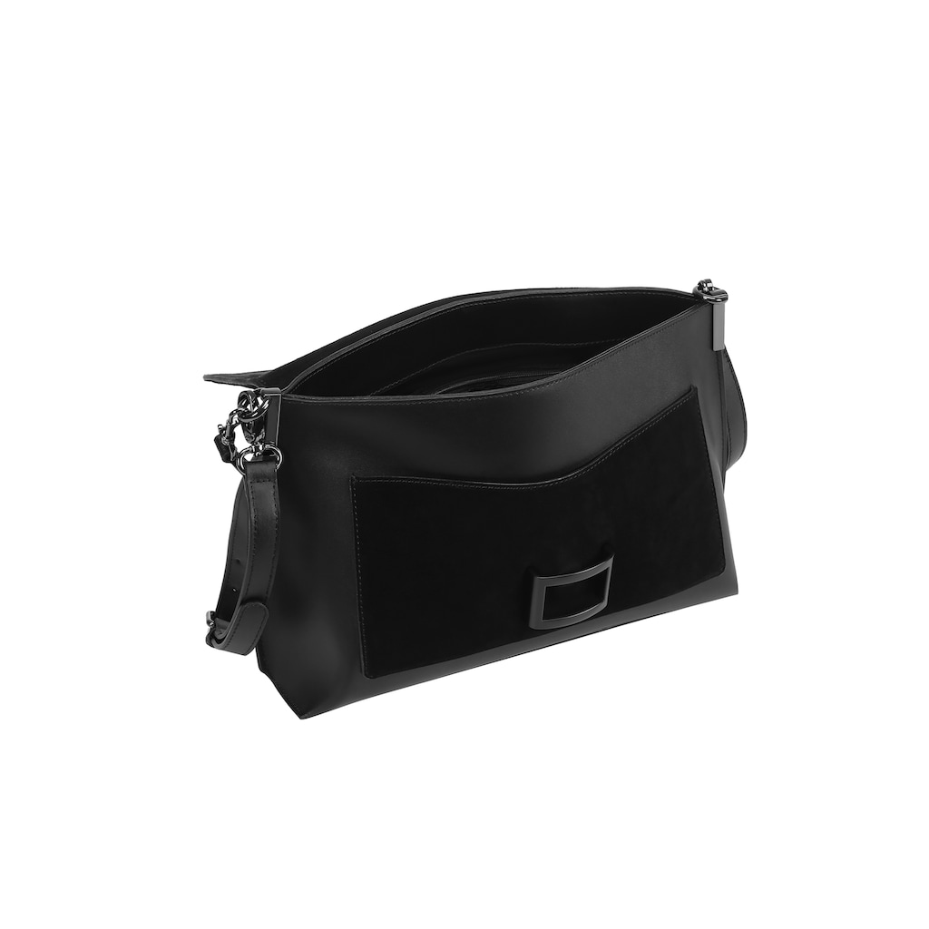 Damenmode Taschen ekonika Schultertasche, aus hochwertigem Materialmix schwarz