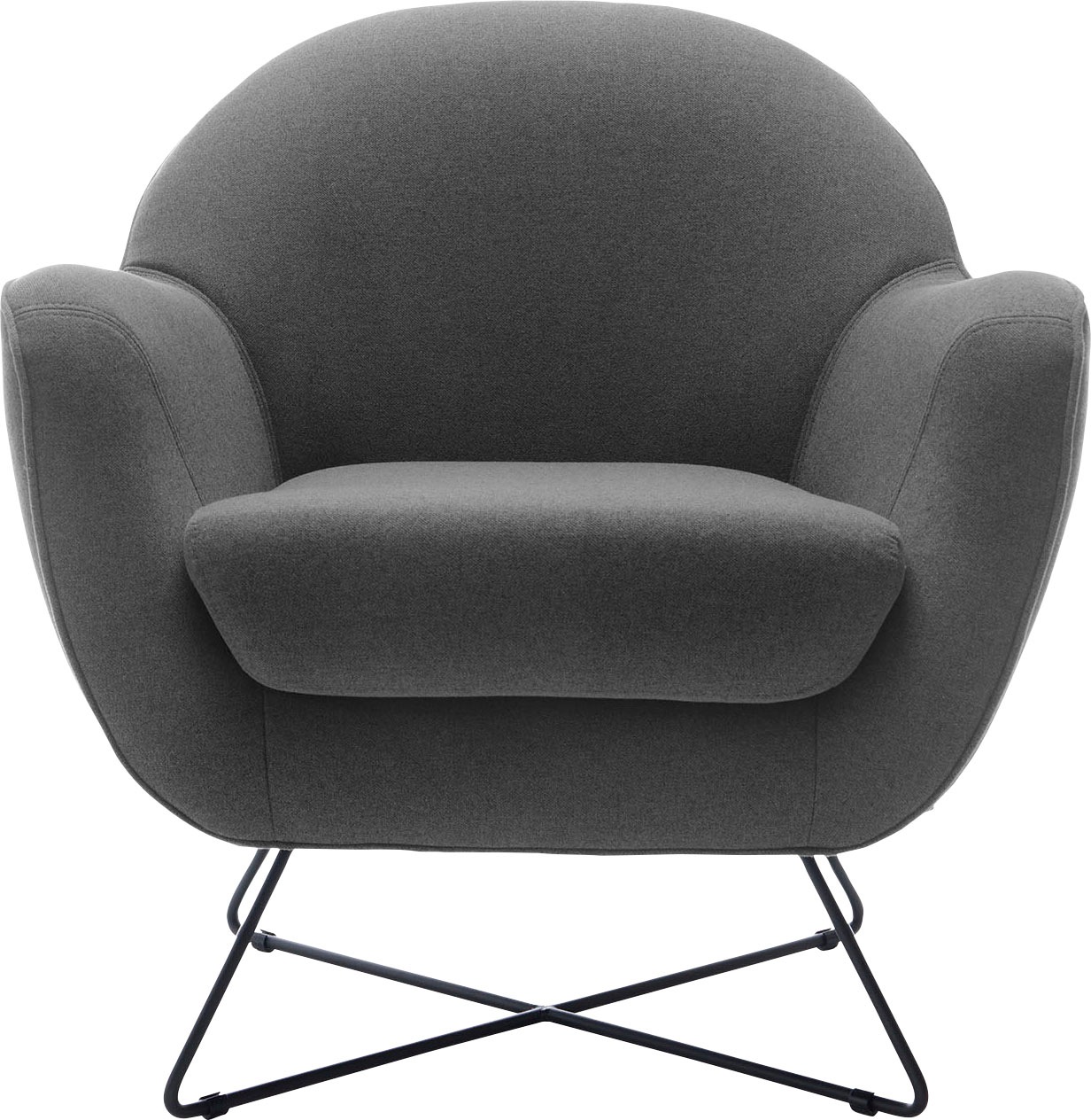 TRENDMANUFAKTUR Sessel »Evora, Loungesessel, Designsessel«, in zeitlosem Stil mit modernem Metallgestell