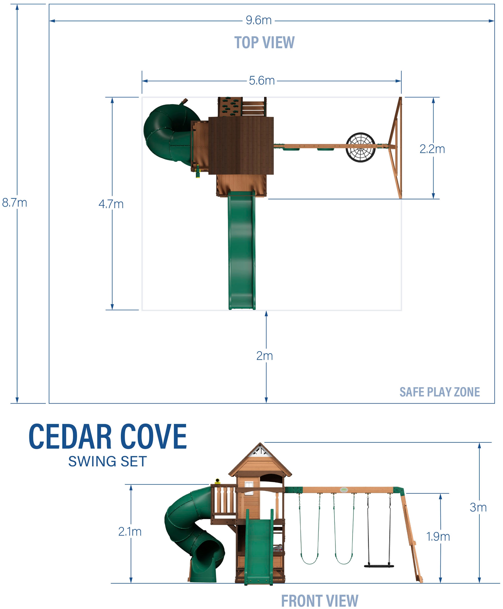 Backyard Discovery Spielturm »Cedar Cove«, mit Schaukeln, Rutsche und Aussichtsturm