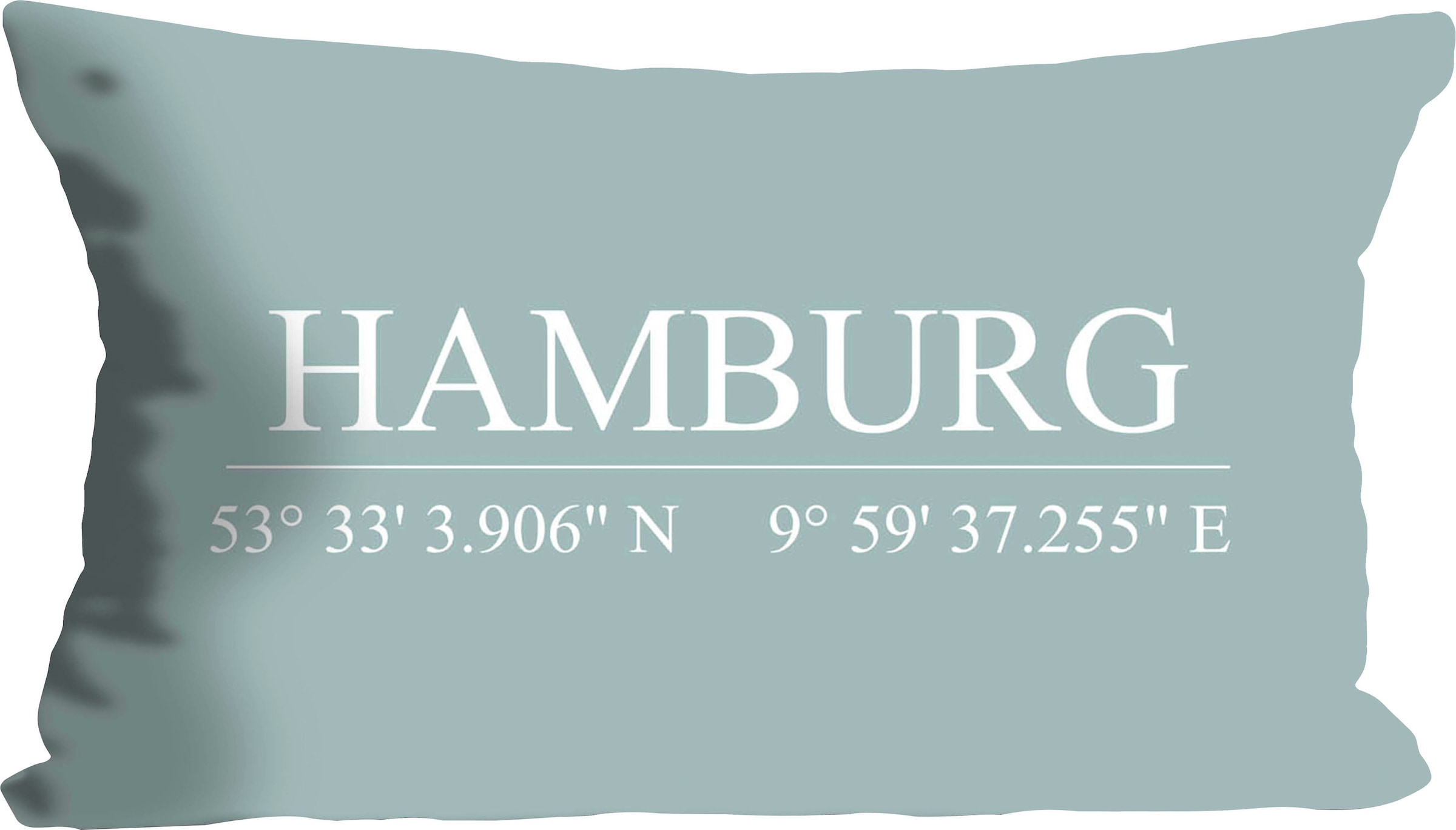 queence Dekokissen »Hamburg«, Kissenhülle,Hamburg Schriftzug,Koordinaten,Stadtmotiv,Urban,Maritim