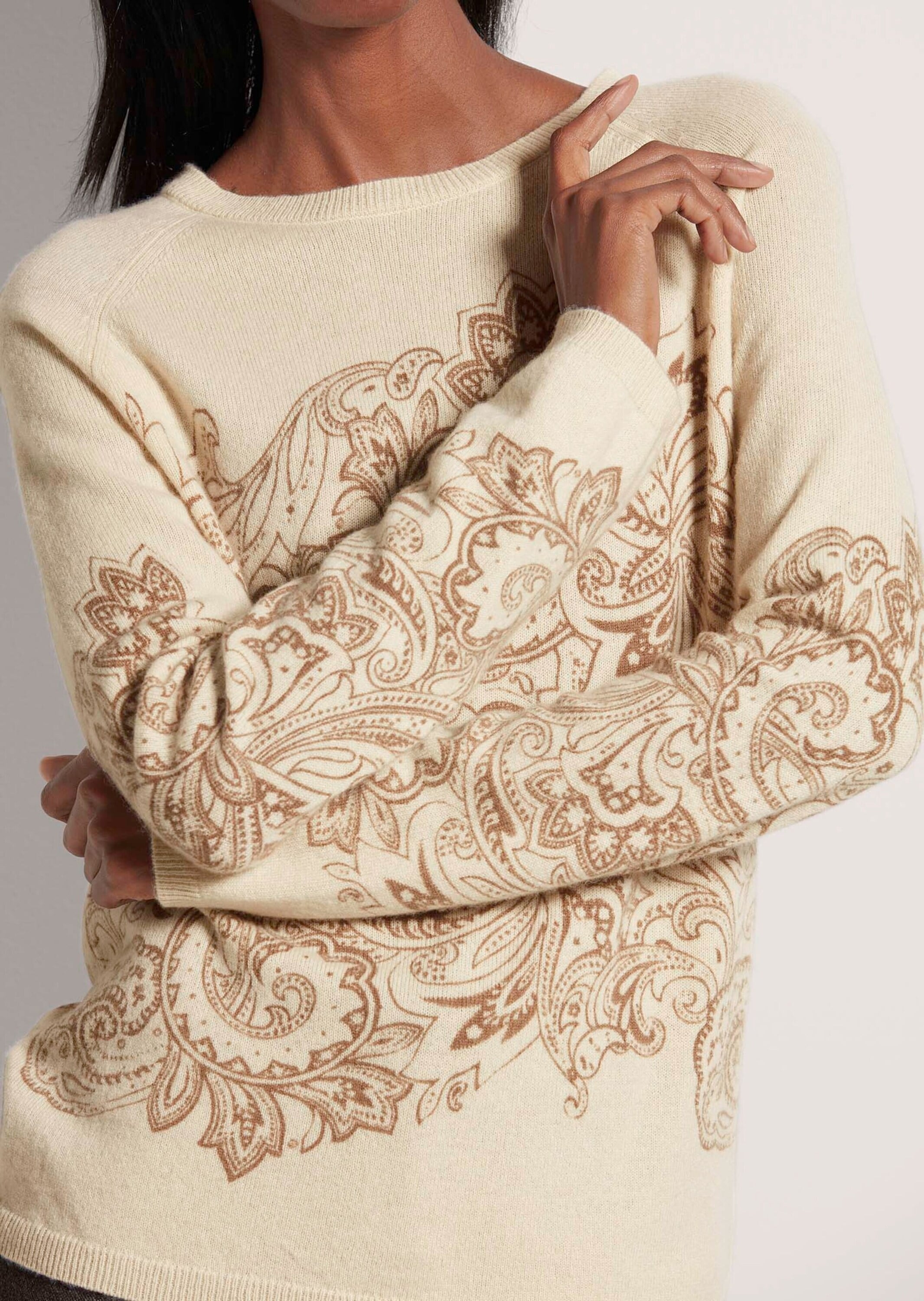 MADELEINE Longpullover »Druckpullover Kaschmir-Pullover mit wertvollem Druck«