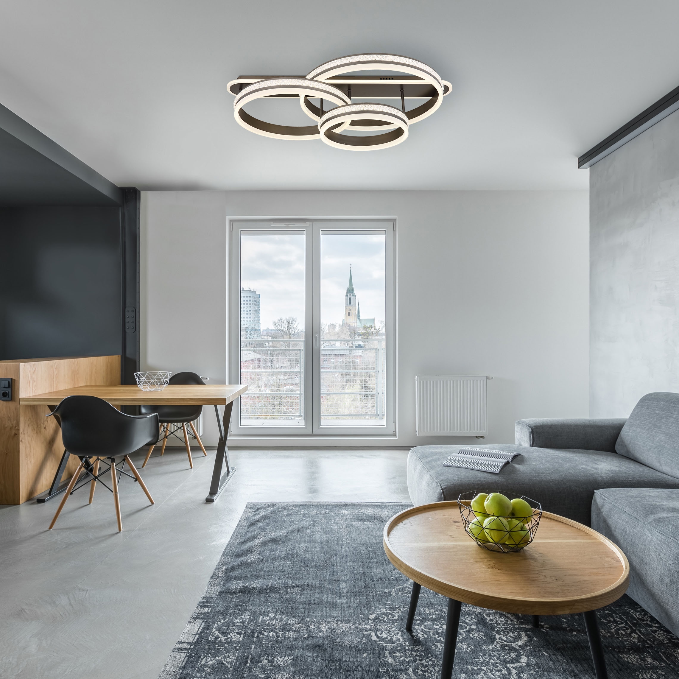 GLOBO LIGHTING LED Deckenleuchte »GROUNI«, Leuchtmittel LED-Modul | LED fest integriert, Deckenlampe/Wohnzimmer/Schlafzimmer/modern
