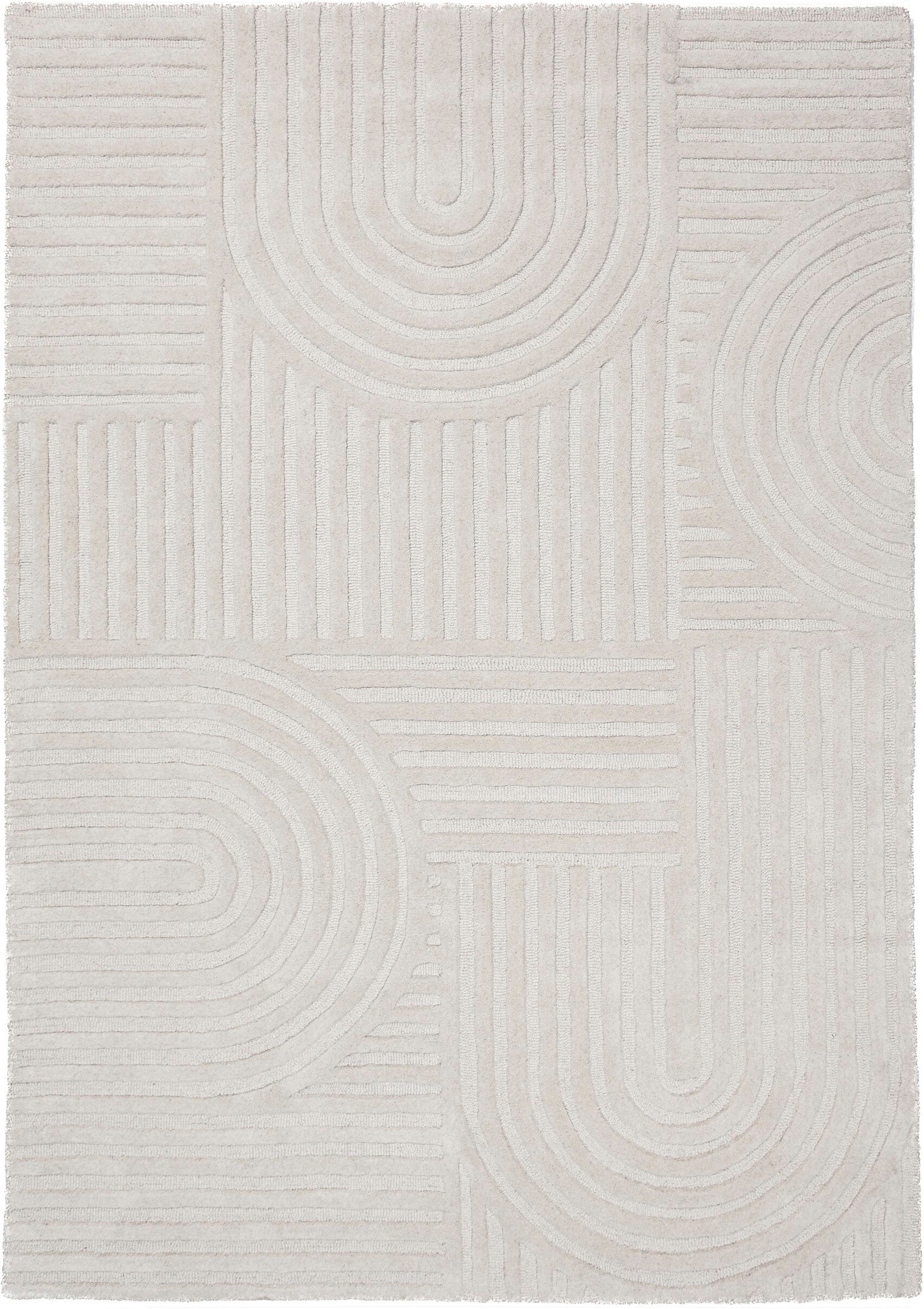 FLAIR RUGS Teppich "ZEN GARDEN" rechteckig 14 mm Höhe 100% Wolle, Hoch-Tief-Effekt, auch als Läufer und in Rund erhältlich