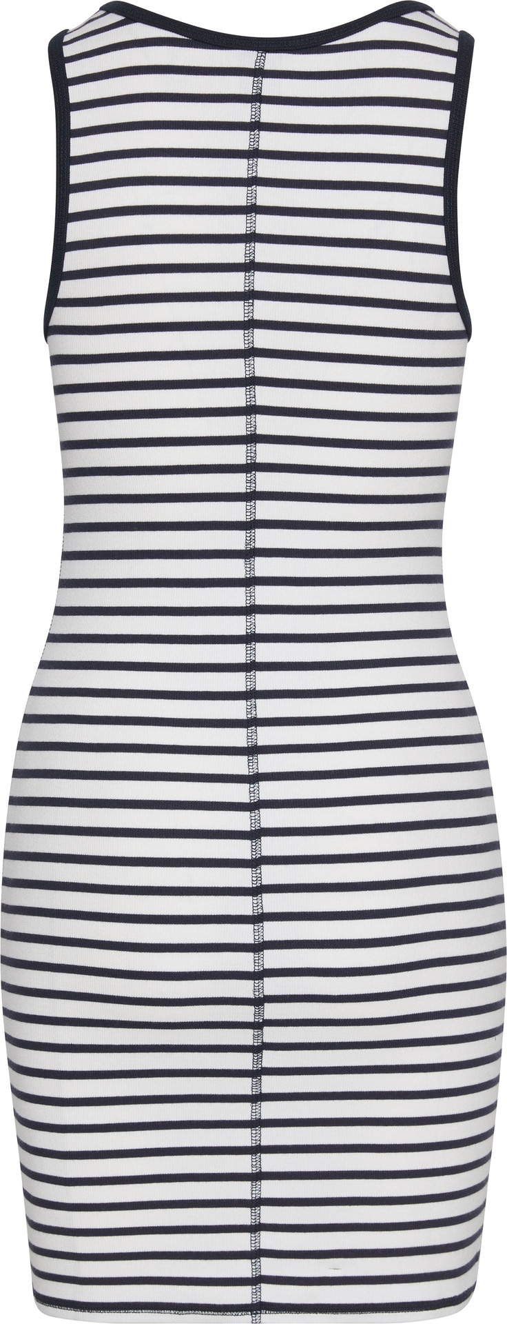 Calvin Klein Jeans Jerseykleid »COTTON RIB STRIPE SL DRESS«, Mit tiefem Rundhalsausschnitt