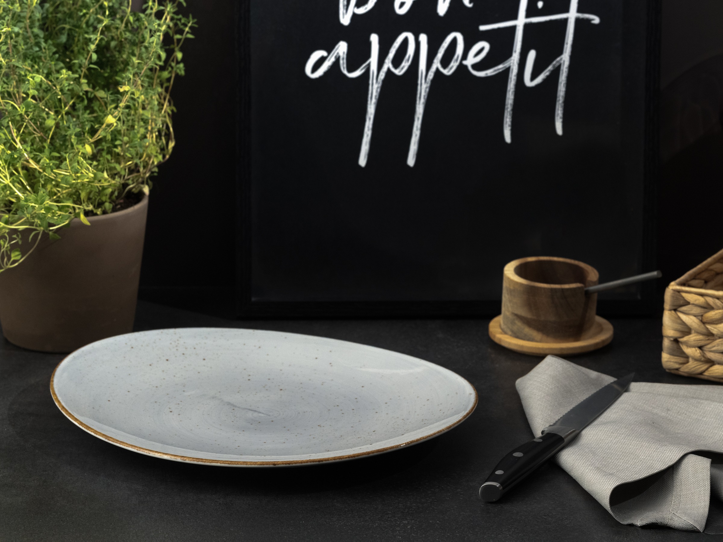 CreaTable Steakteller »Vintage Nature, Teller Set, 4-tlg.« Naturverbundenes Design, Vielseitig einsetzbar