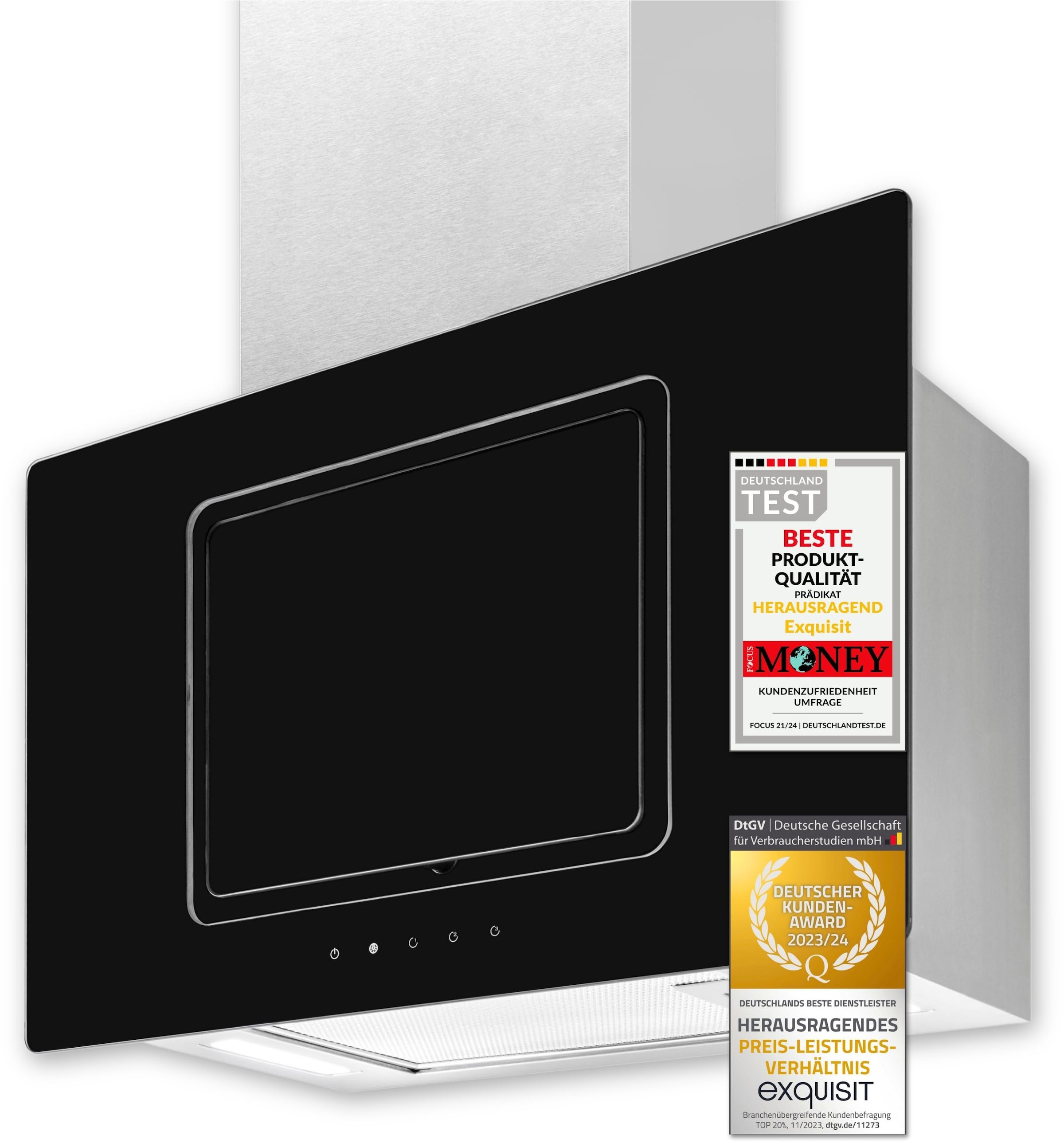 exquisit Kopffreihaube »KFD 60‐9 DUO Inox«