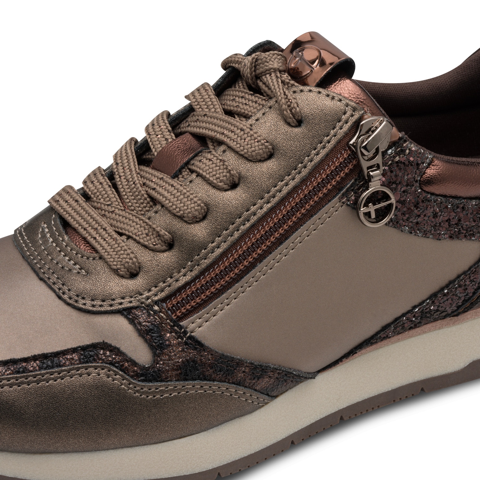 Tamaris Plateausneaker, Freizeitschuh, Halbschuh, Schnürschuh mit dezenten Metallic-Details