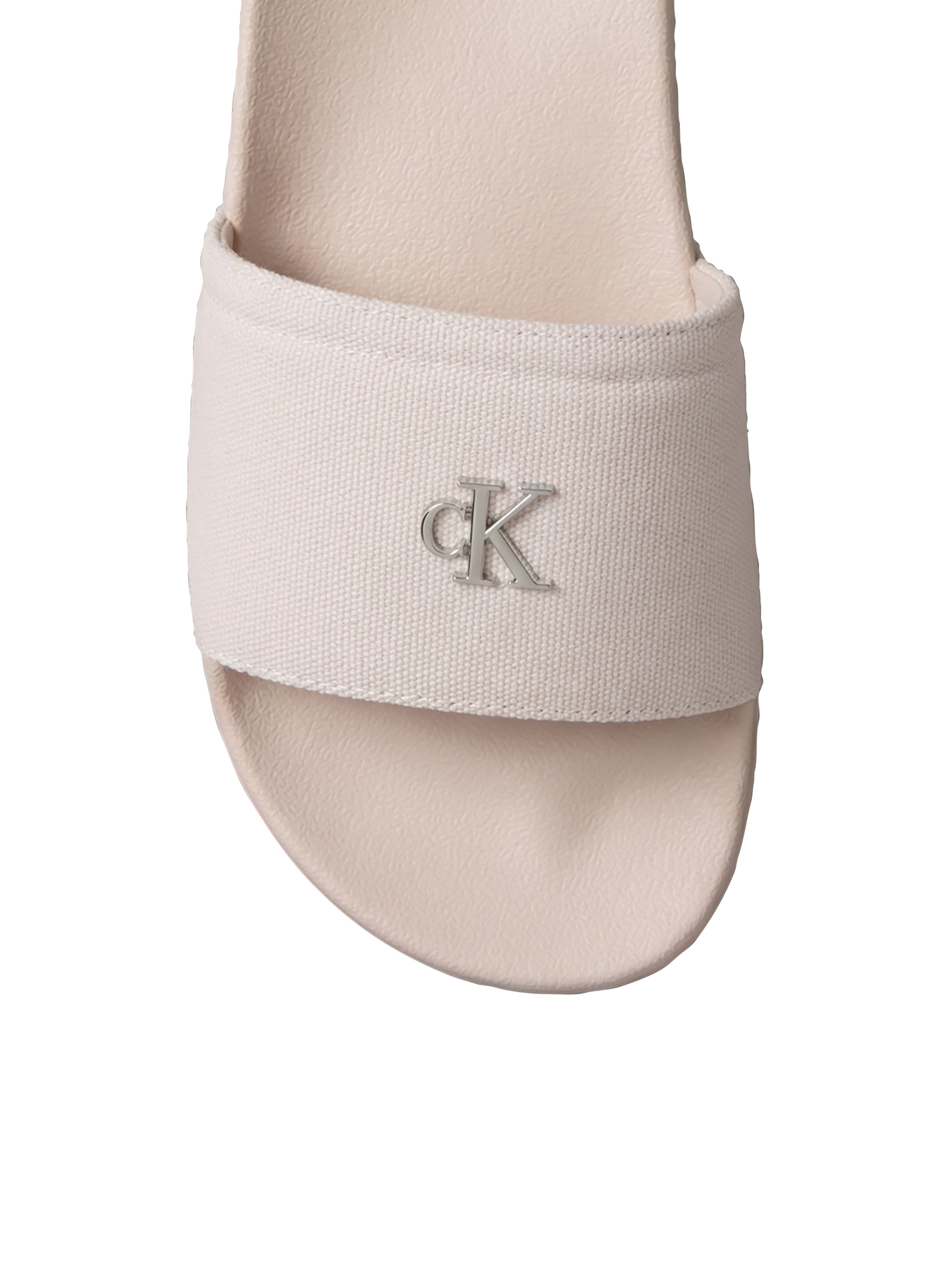 Calvin Klein Pantolette »ESS SLIDE CANVAS HDW«  Strandschuh, Badeschuh, Flat mit Logo