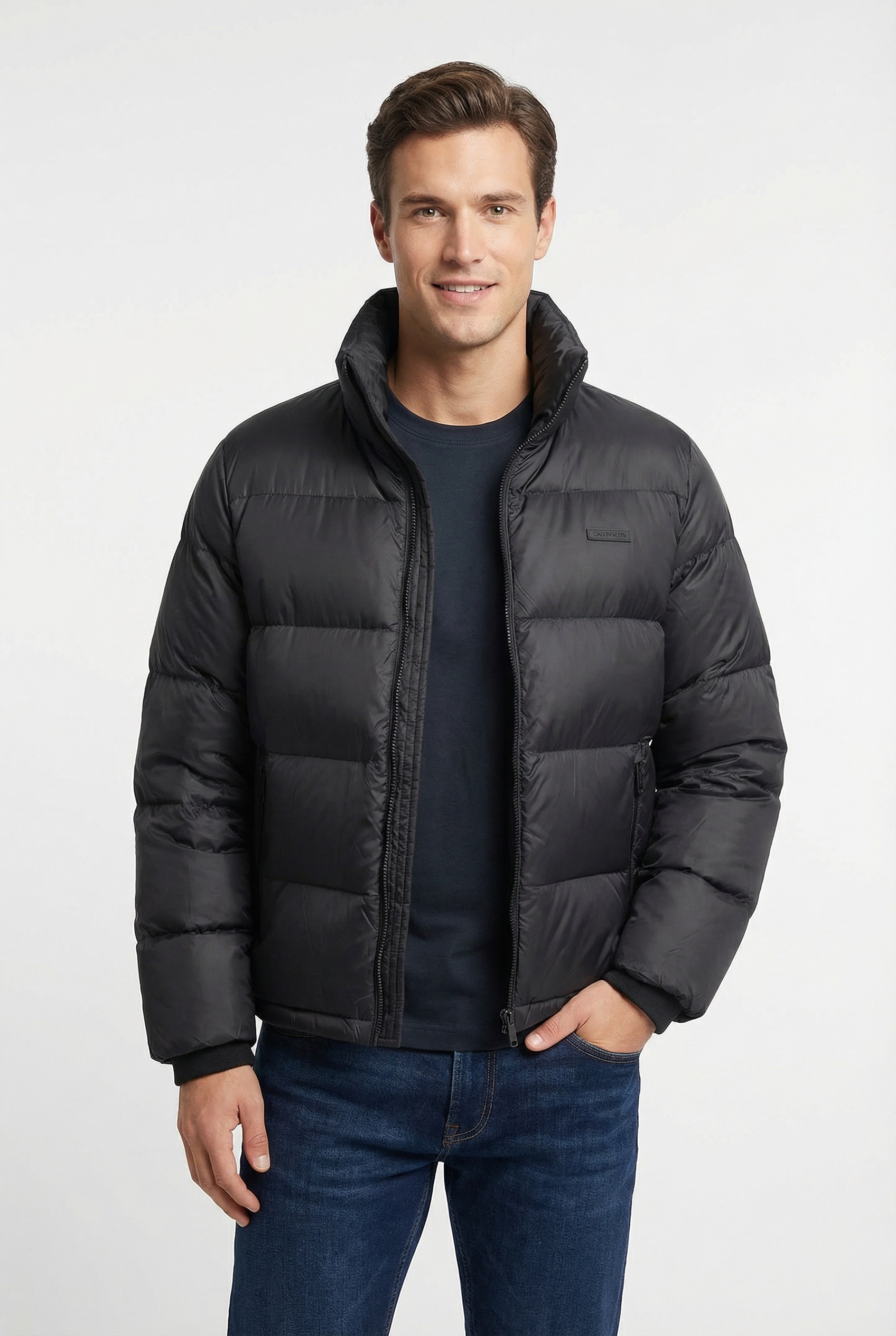 Calvin Klein Steppjacke "LS MDWT NYLON CHNNL DOWN PUFFER" ohne Kapuze Mit R günstig online kaufen