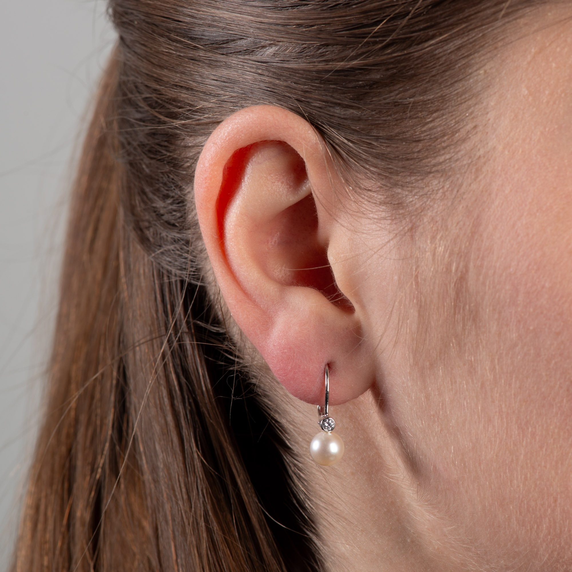 Orolino Paar Ohrhänger »585 Gold mit Brillant 0,10ct. + Perle 6,5-7mm«